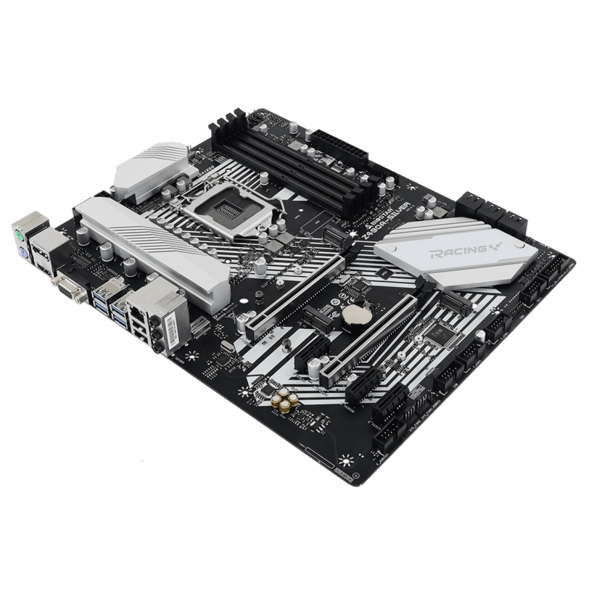 Placa Mãe Biostar Racing Z490A-Silver, Chipset Z490, Intel LGA 1200, ATX, DDR4, Z490A-SILVER