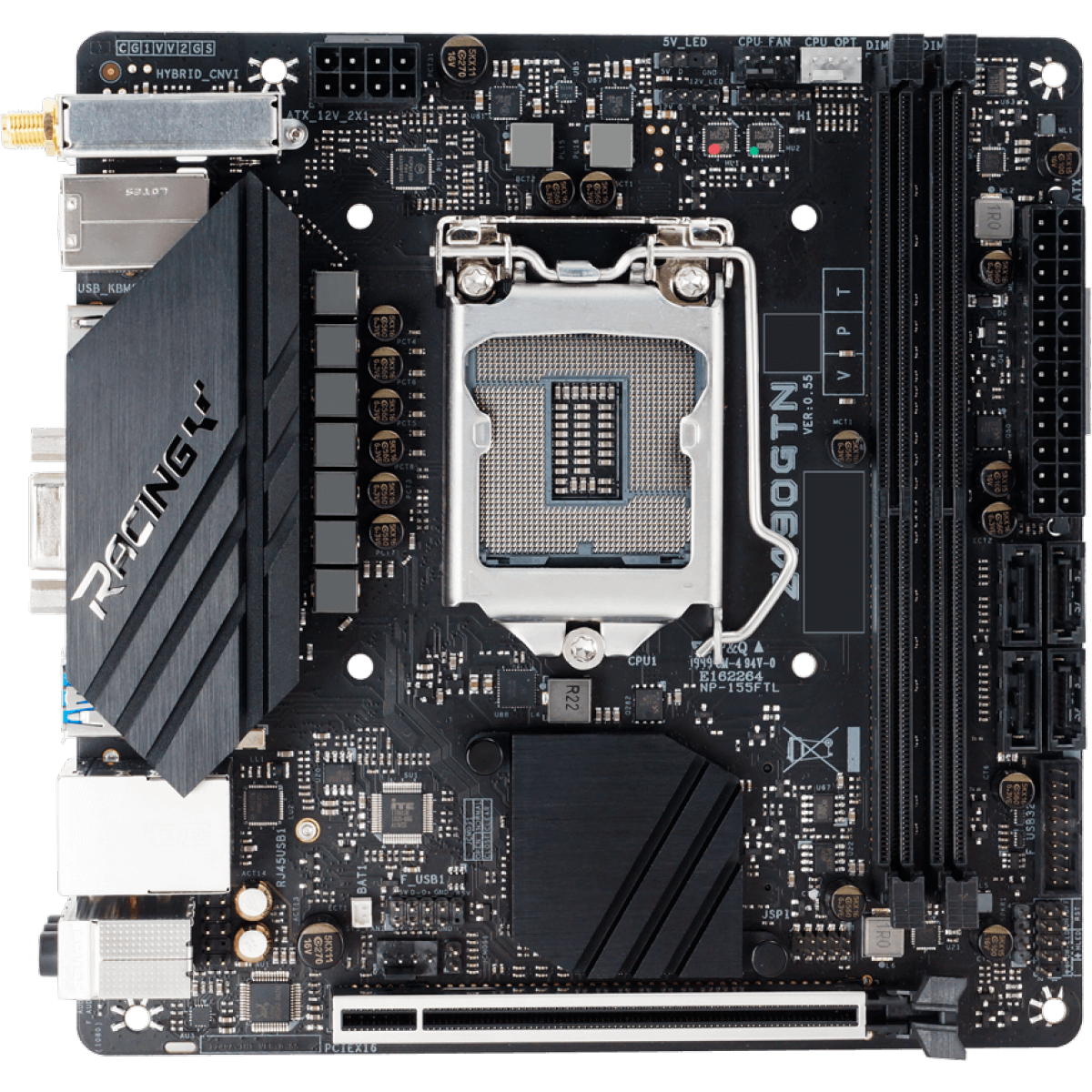 Placa Mãe Biostar Racing Z490GTN, Chipset Z490, Intel 1200, Mini-ITX, DDR4