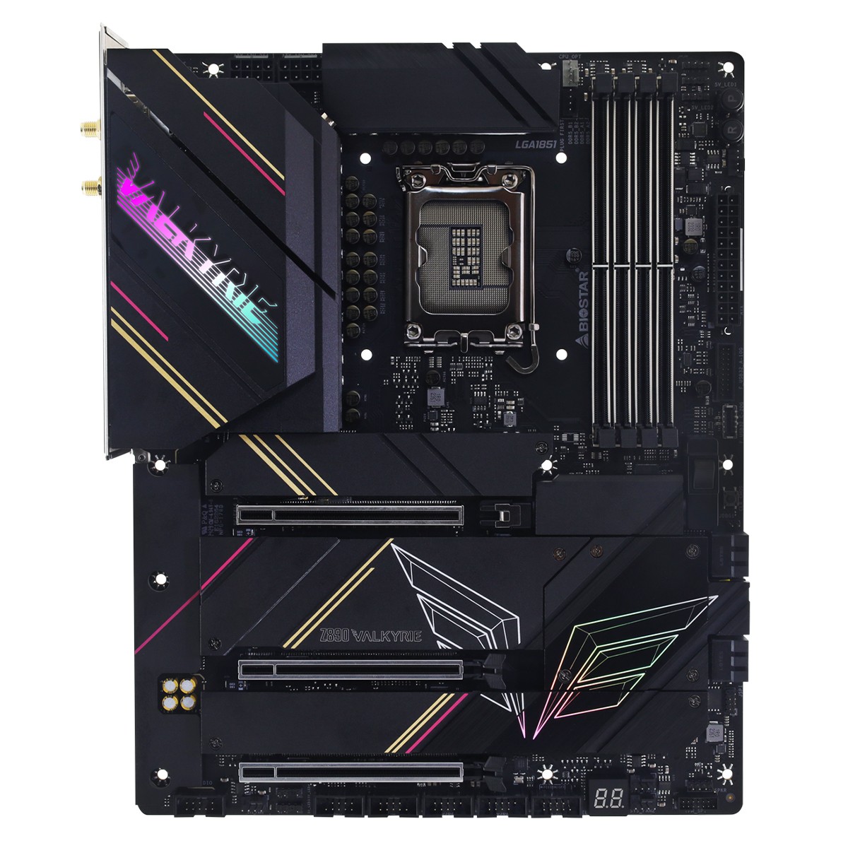 Placa Mãe Biostar Z890 Valkyrie, Chipset Z890, Intel LGA 1851, ATX, DDR5, IZ89AADT-R01-BS215D