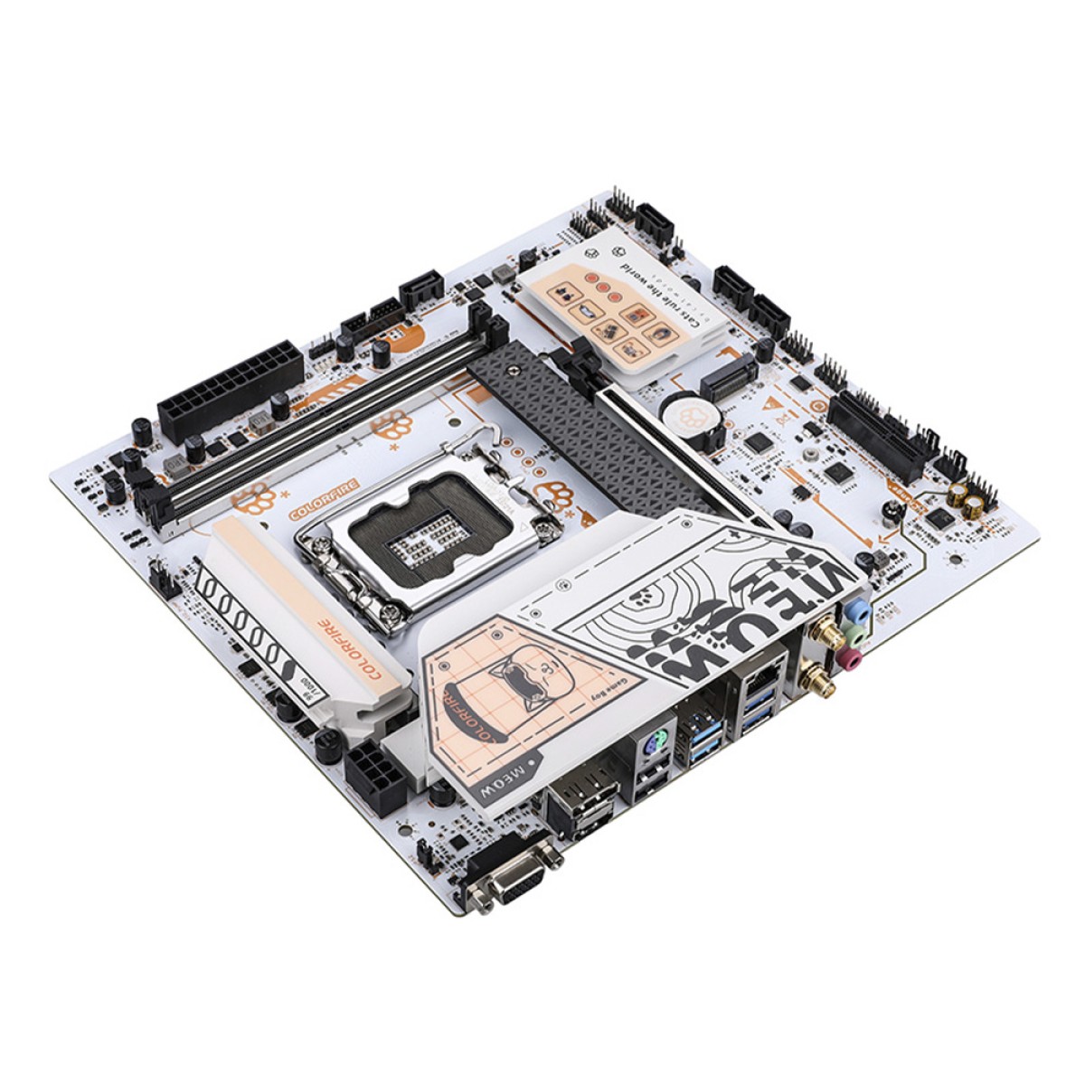 Placa Mãe ColorFire B760M-A MEOW WIFI D5 Orange, Chipset B760, Intel LGA 1700, MATX, DDR5