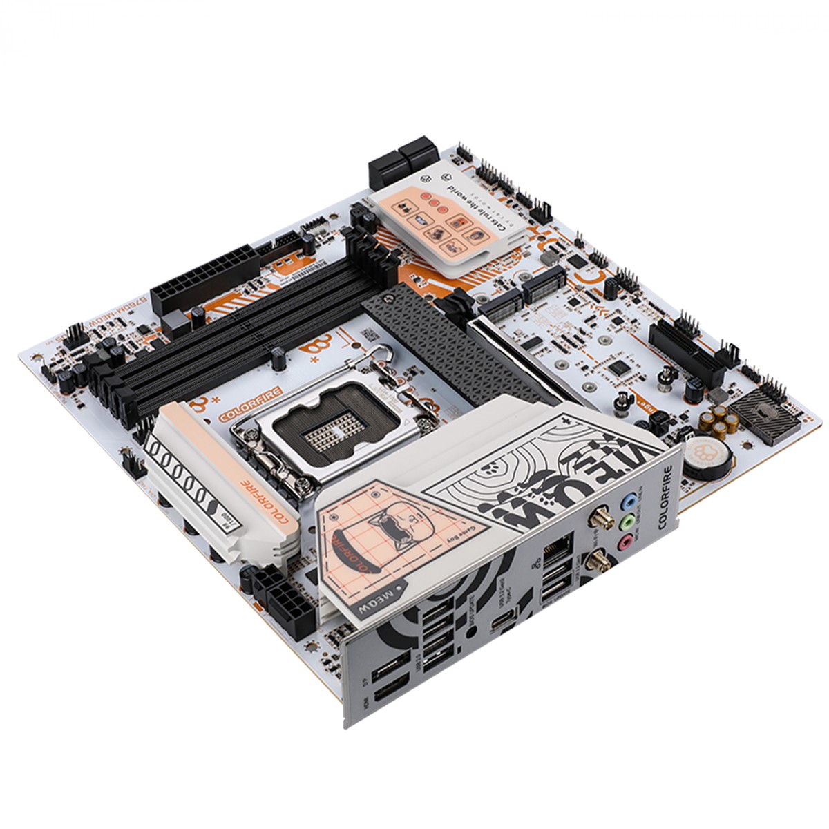 Placa Mãe ColorFire B760M-MEOW WIFI D5 Orange V21, Chipset B760, Intel LGA 1700, MATX, DDR5