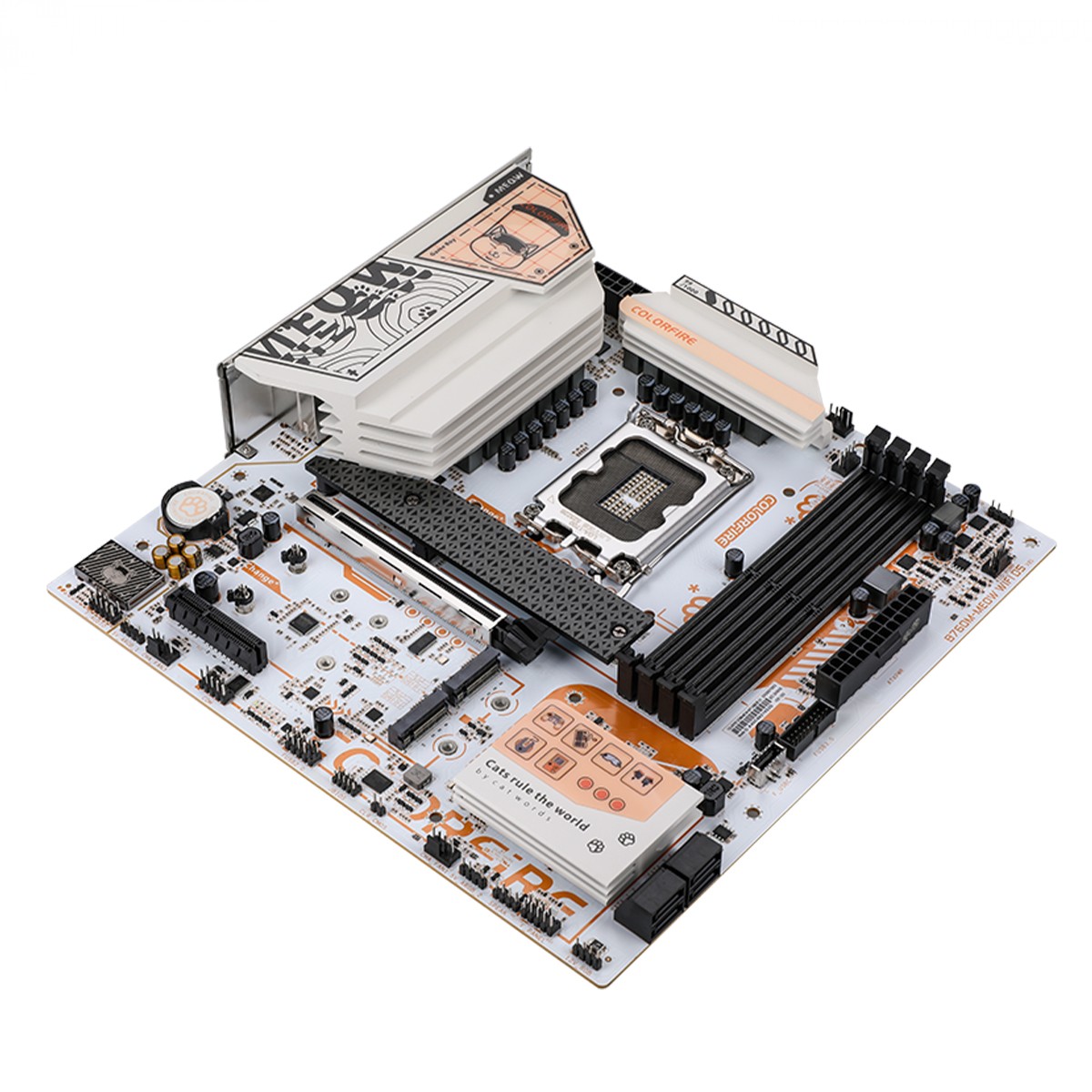 Placa Mãe ColorFire B760M-MEOW WIFI D5 Orange V21, Chipset B760, Intel LGA 1700, MATX, DDR5