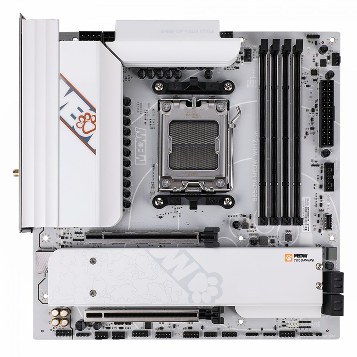 Placa Mãe Colorfire B850M-MEOW WIFI7 V14, Chipset B850, AMD AM5, MATX, DDR5