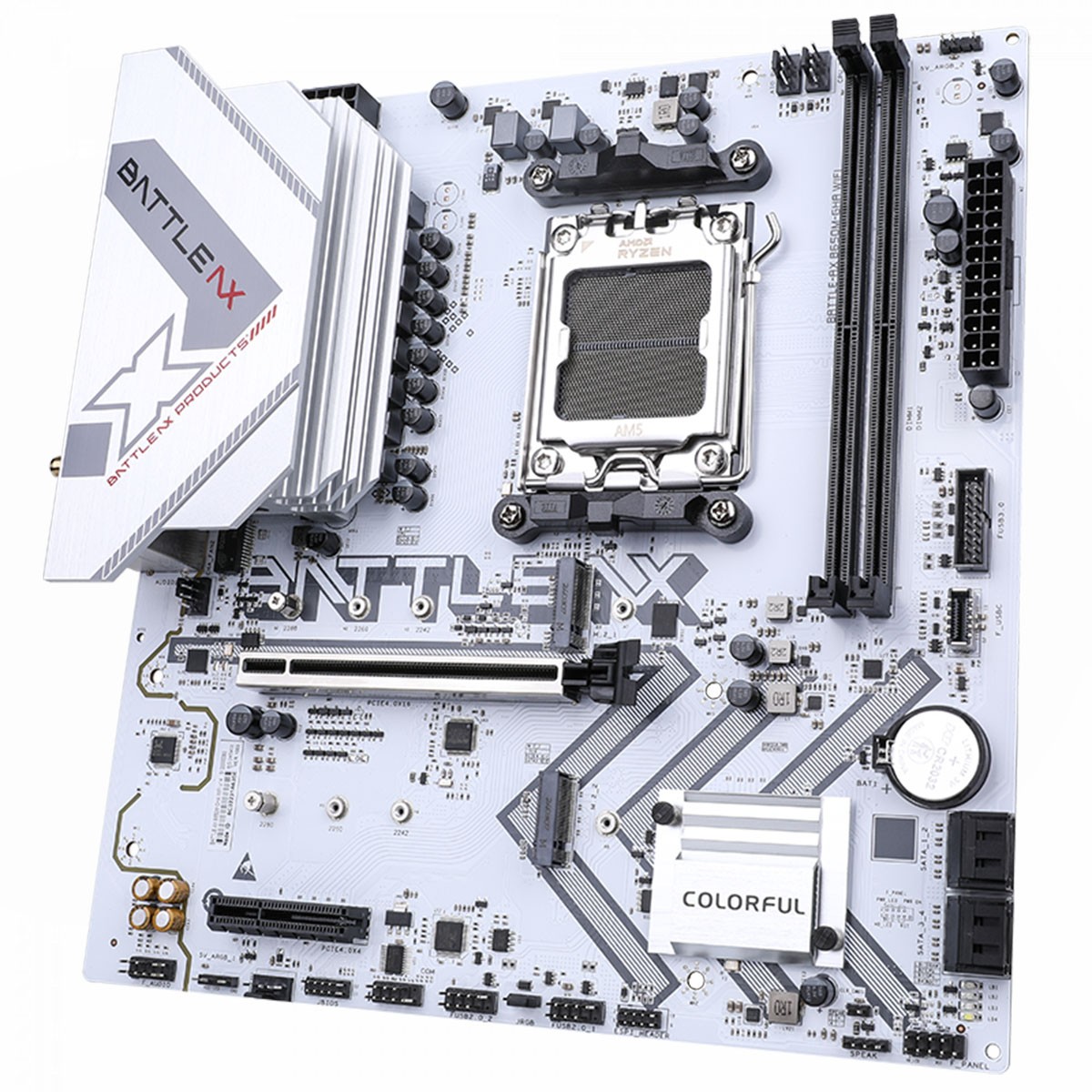 Placa Mãe Colorful Battle-AX B650M-GHA WIFI V14, Chipset B650, AMD AM5, MATX, DDR5, Branca