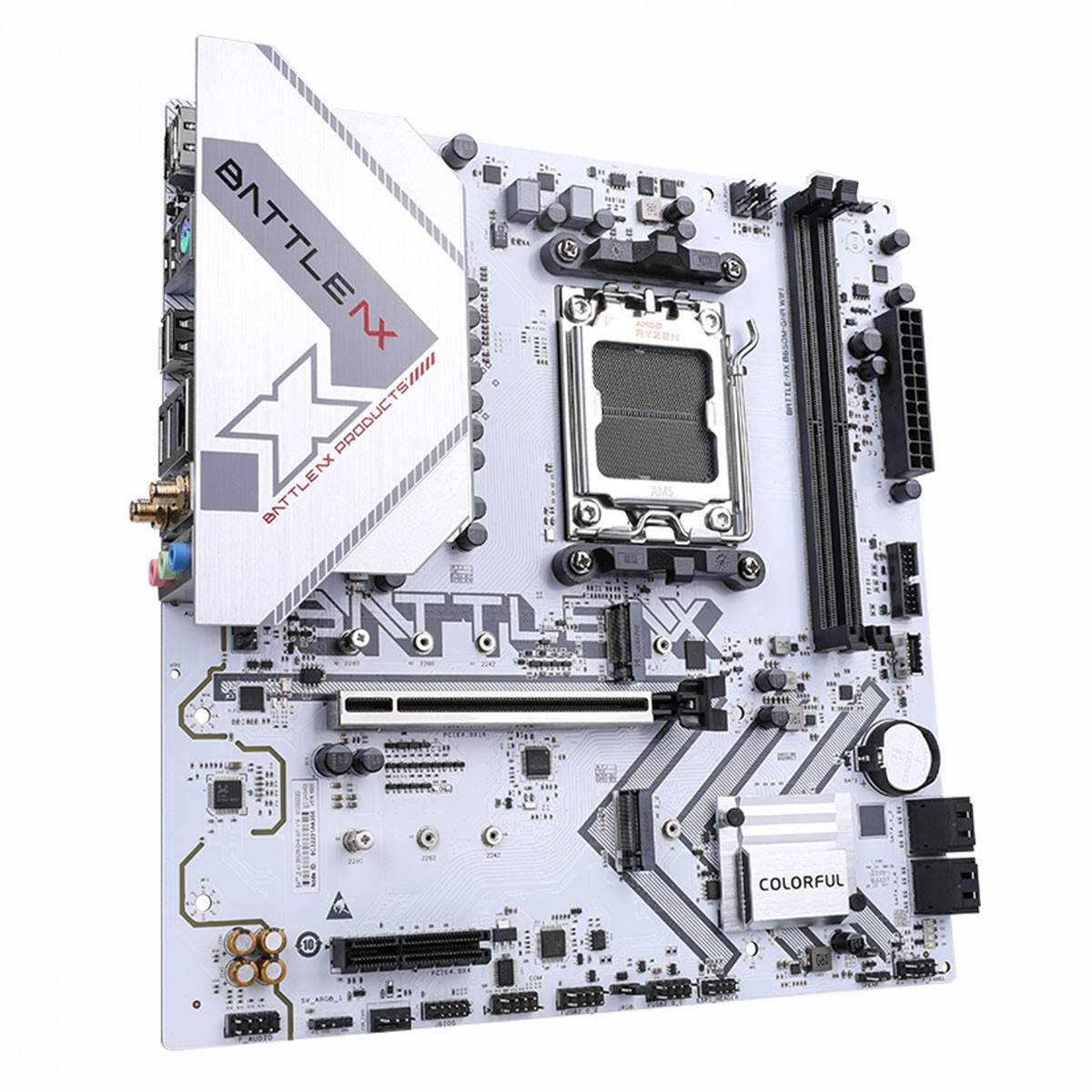 Placa Mãe Colorful Battle-AX B650M-GHA WIFI V14, Chipset B650, AMD AM5, MATX, DDR5, Branca