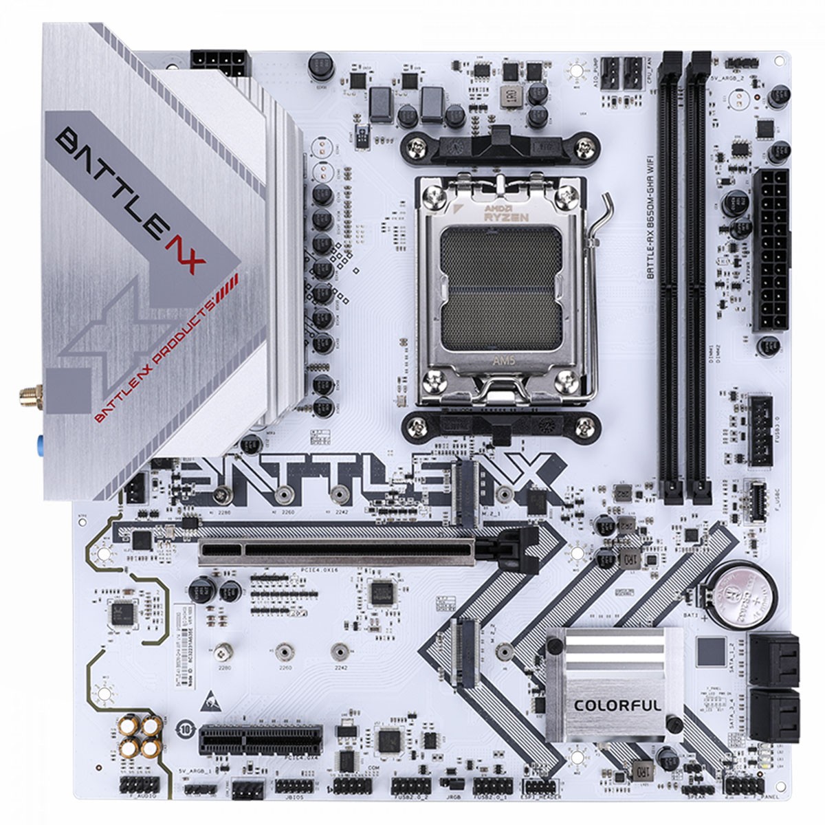 Placa Mãe Colorful Battle-AX B650M-GHA WIFI V14, Chipset B650, AMD AM5, MATX, DDR5, Branca