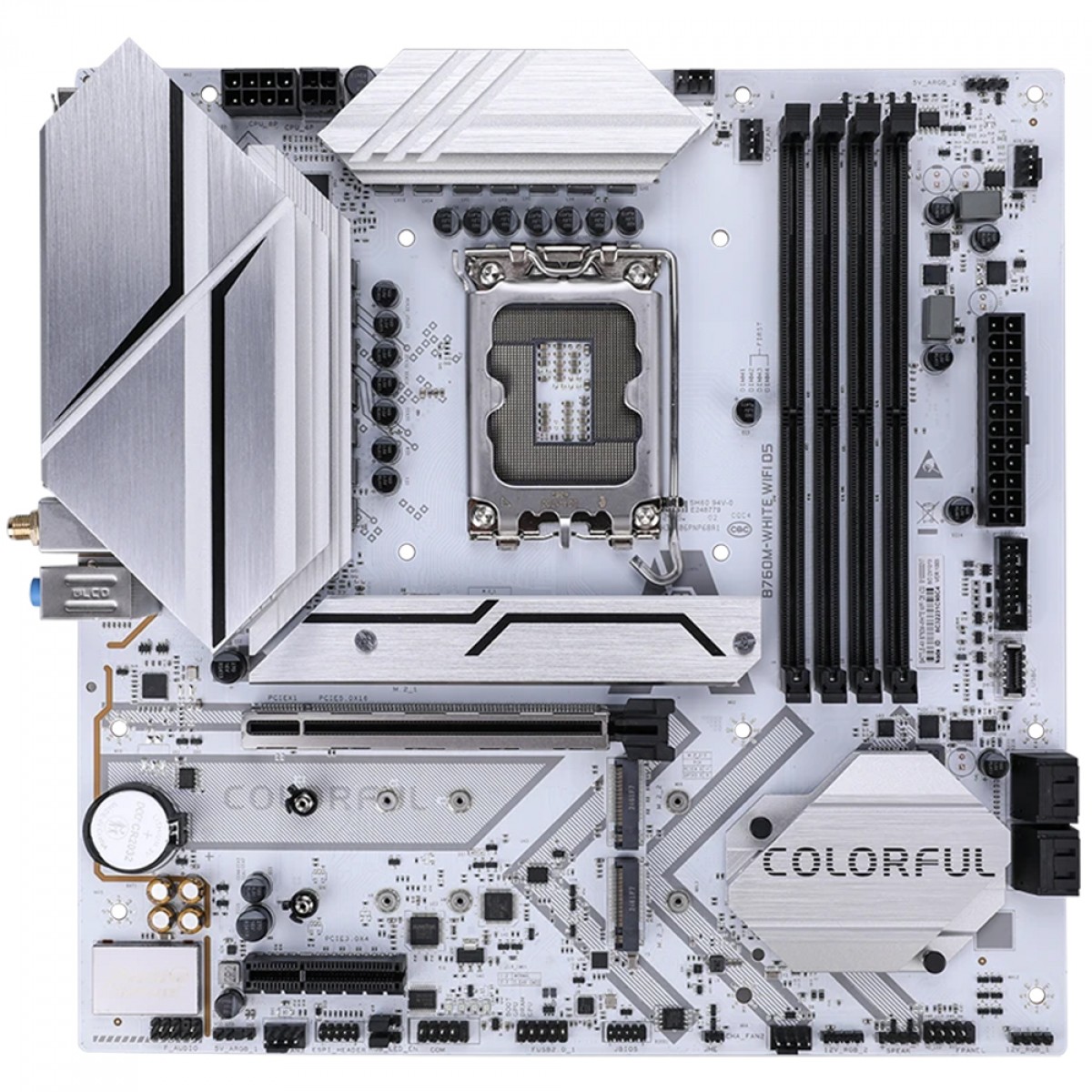 Placa Mãe Colorful Battle-AX B760M-White WiFi D5 V20, Chipset B760, Intel LGA 1700, mATX, DDR5