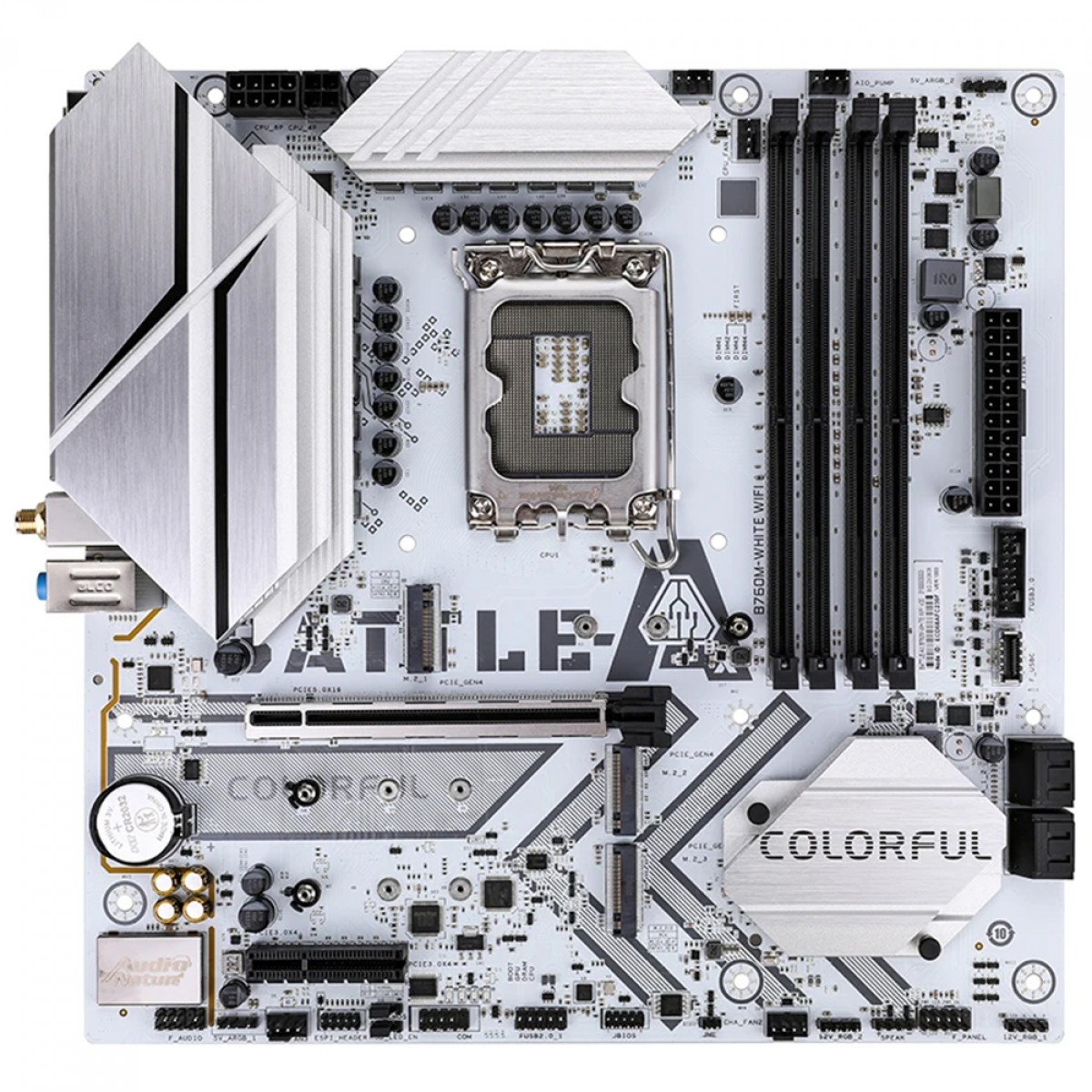 Placa Mãe Colorful Battle-AX B760M White WiFi V20, Chipset Placa Mãe Colorful Battle-AX B760M White WiFi V20, Chipset