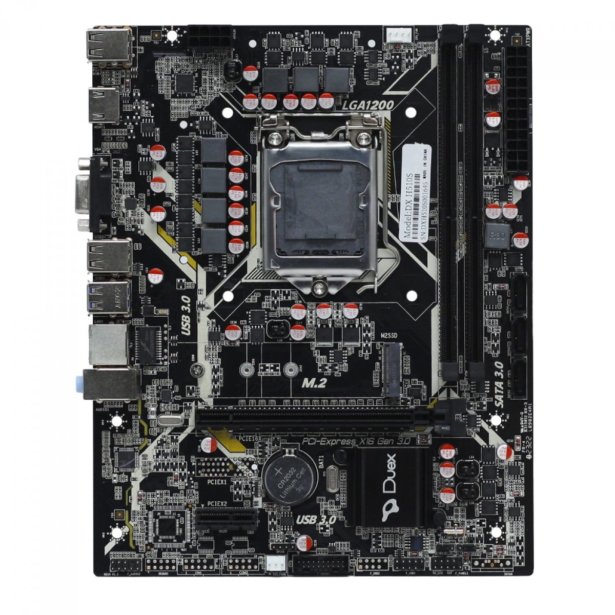 Placa Mãe Duex DXH510S, Chipset H510, Intel LGA 1200, MATX, DDR4