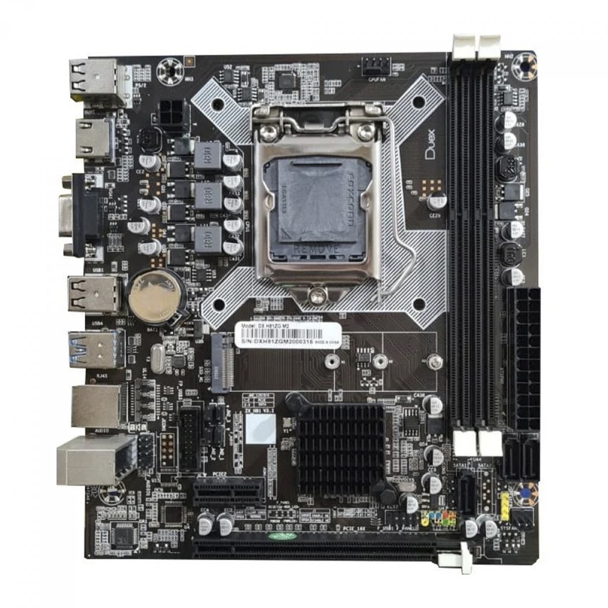 Placa Mãe Duex DXH81ZG M2, Chipset H81, Intel LGA 1150, MATX, DDR3 - Open Box - MARCAS DE USO