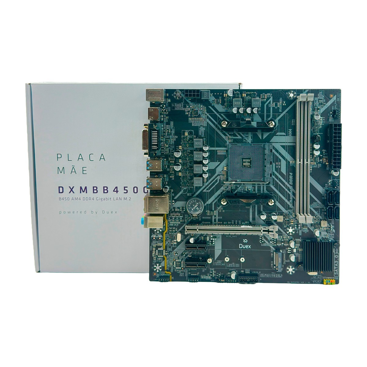 Placa Mãe Duex DXMBB450G, Chipset B450, AMD AM4, MATX, DDR4 - OPEN BOX