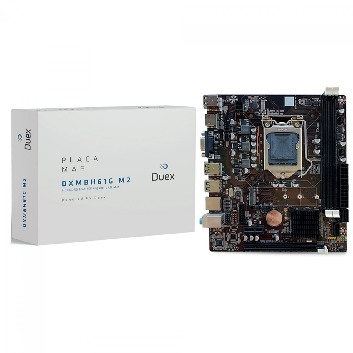 Placa Mãe Duex DXMBH61G M.2, Chipset H61, Intel LGA 1155, MATX, DDR3