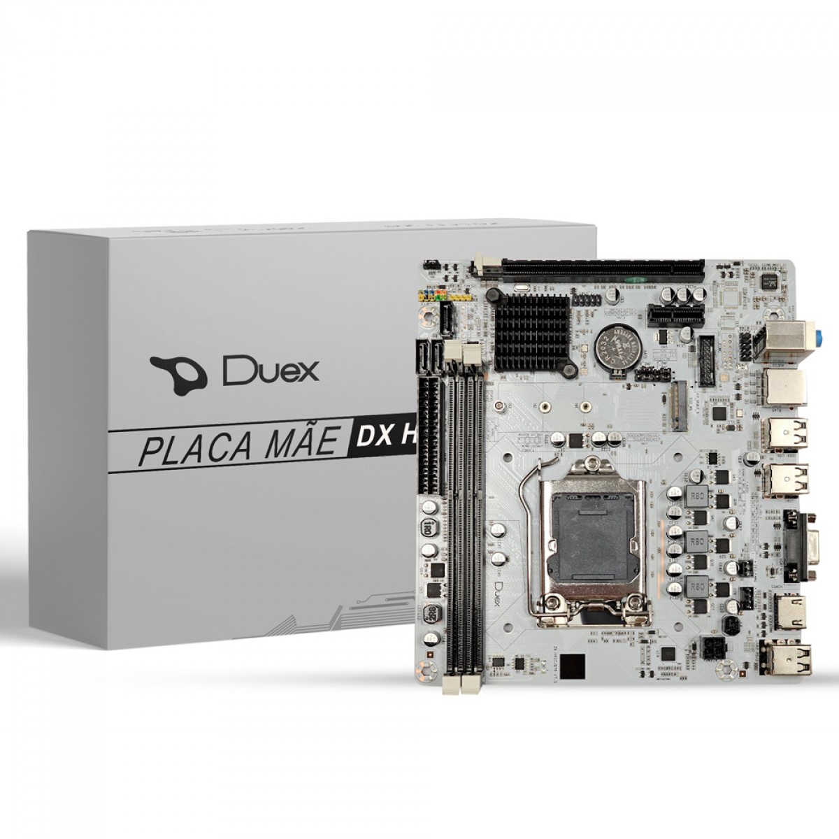Placa Mãe Duex H61ZG M.2, White, Chipset H61, Intel LGA 1155, MATX, DDR3