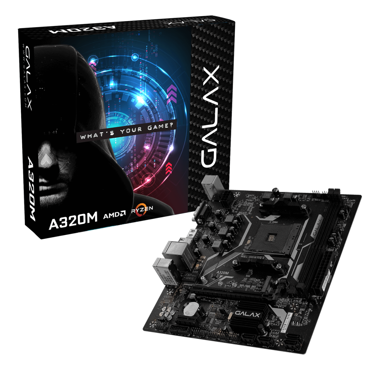 Placa Mãe Galax A320M, Chipset A320, AMD AM4, mATX, DDR4, AA320MAGL01BW