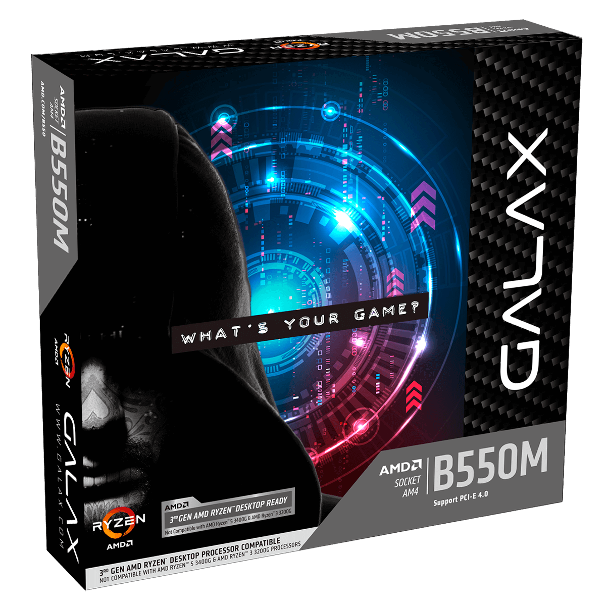 Placa Mãe GALAX B550M, Chipset B550, AMD AM4, mATX, AB550MAGCHY1CW