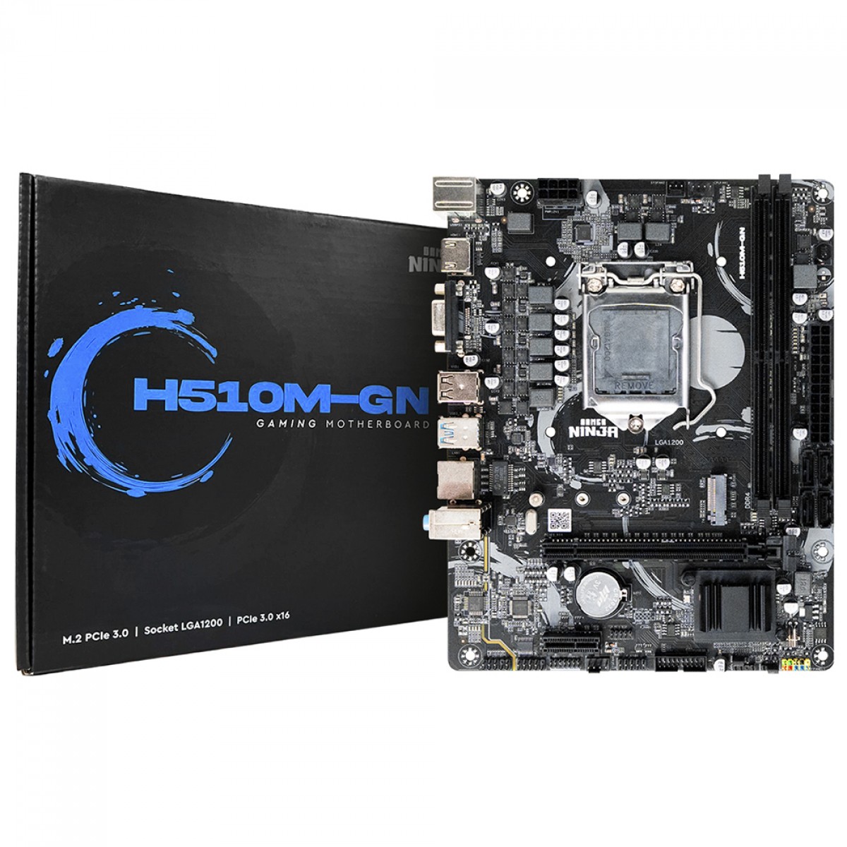 Placa Mãe Gamer Ninja H510M, Chipset H510, Intel LGA 1200, M-ATX, DDR4, GN-MB-I510MD4