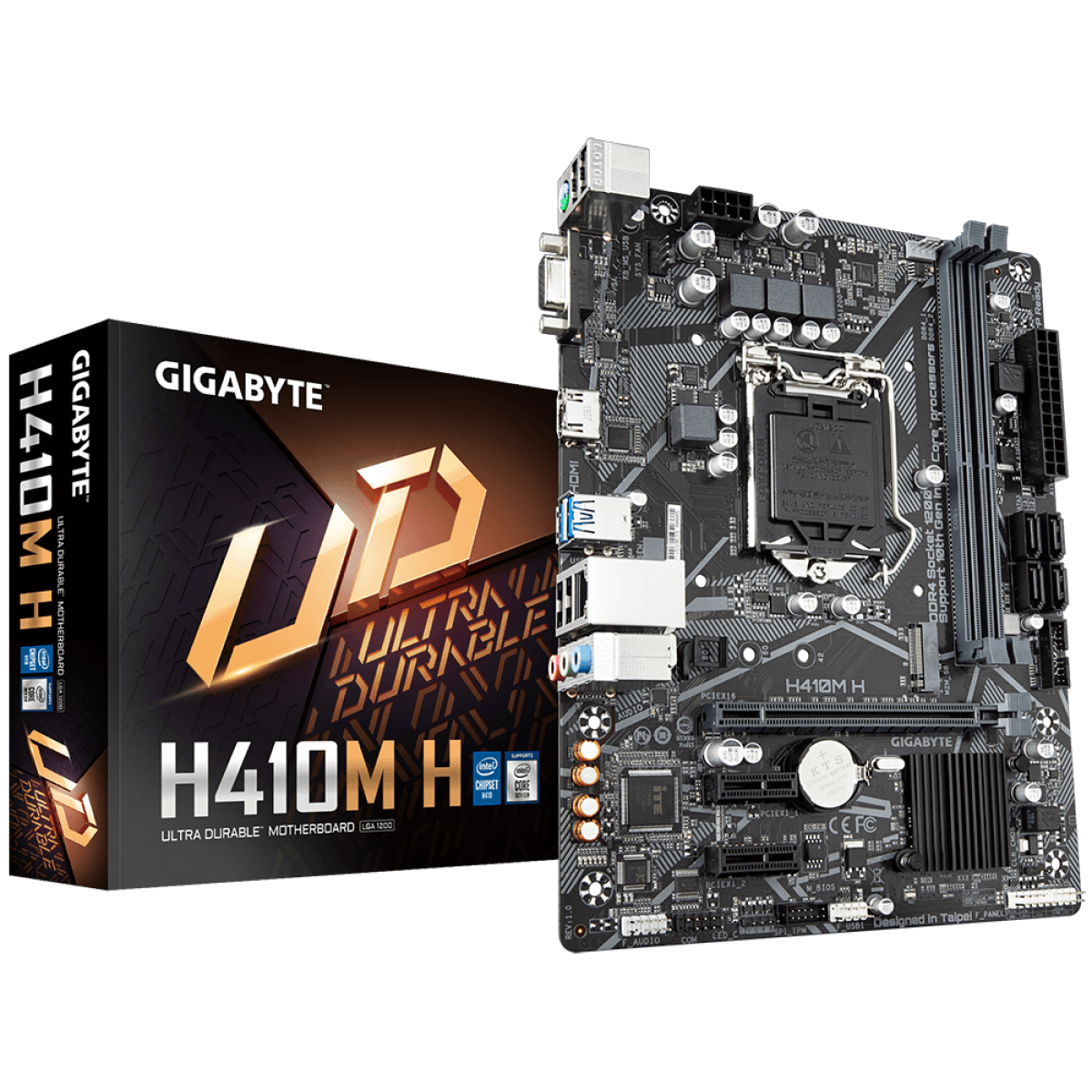 Placa Mãe Gigabyte, H410M-H, Chipset H410, Intel LGA 1200, mATX, DDR4