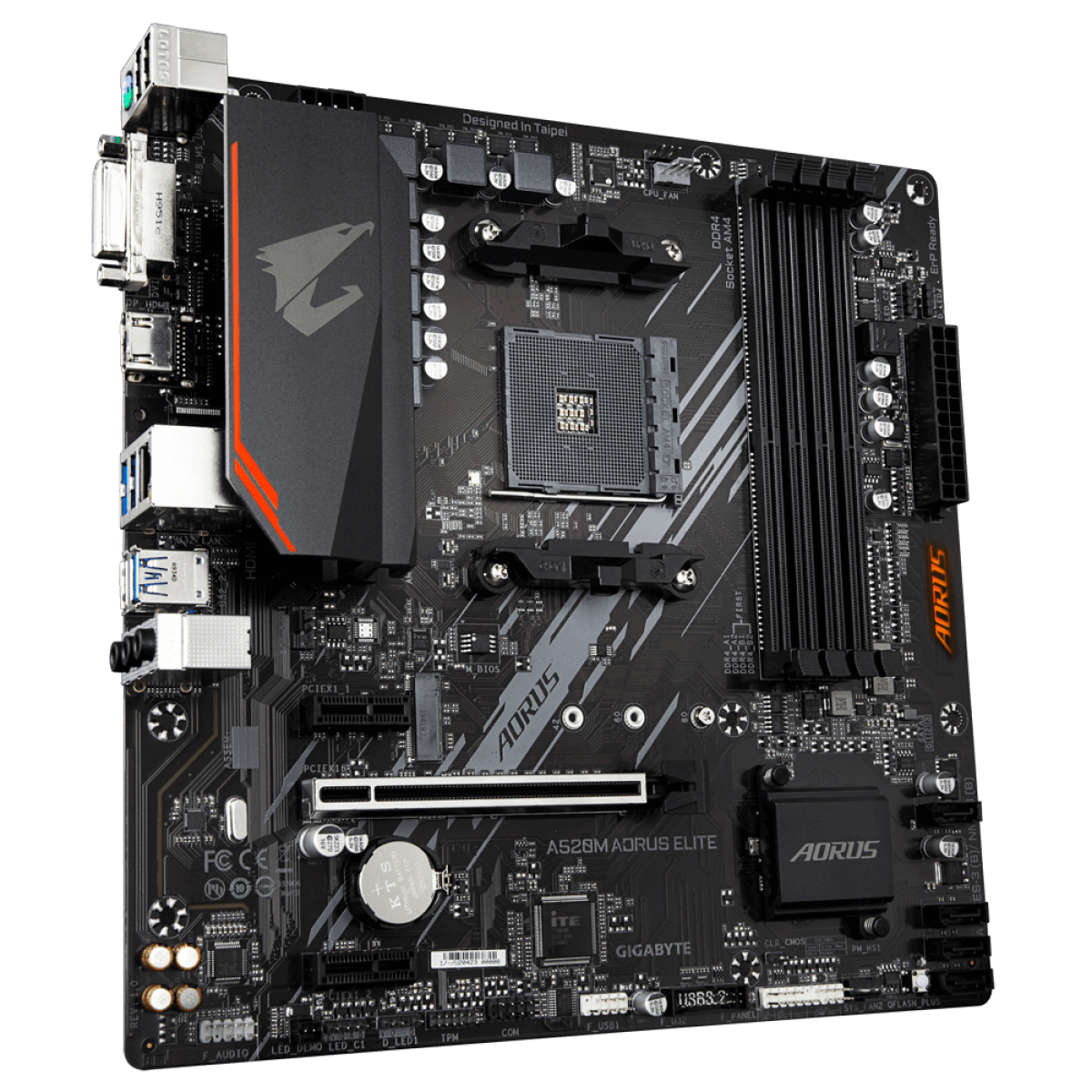 Placa Mãe Gigabyte A520M AORUS Elite, Chipset A520, AMD AM4, mATX, DDR4