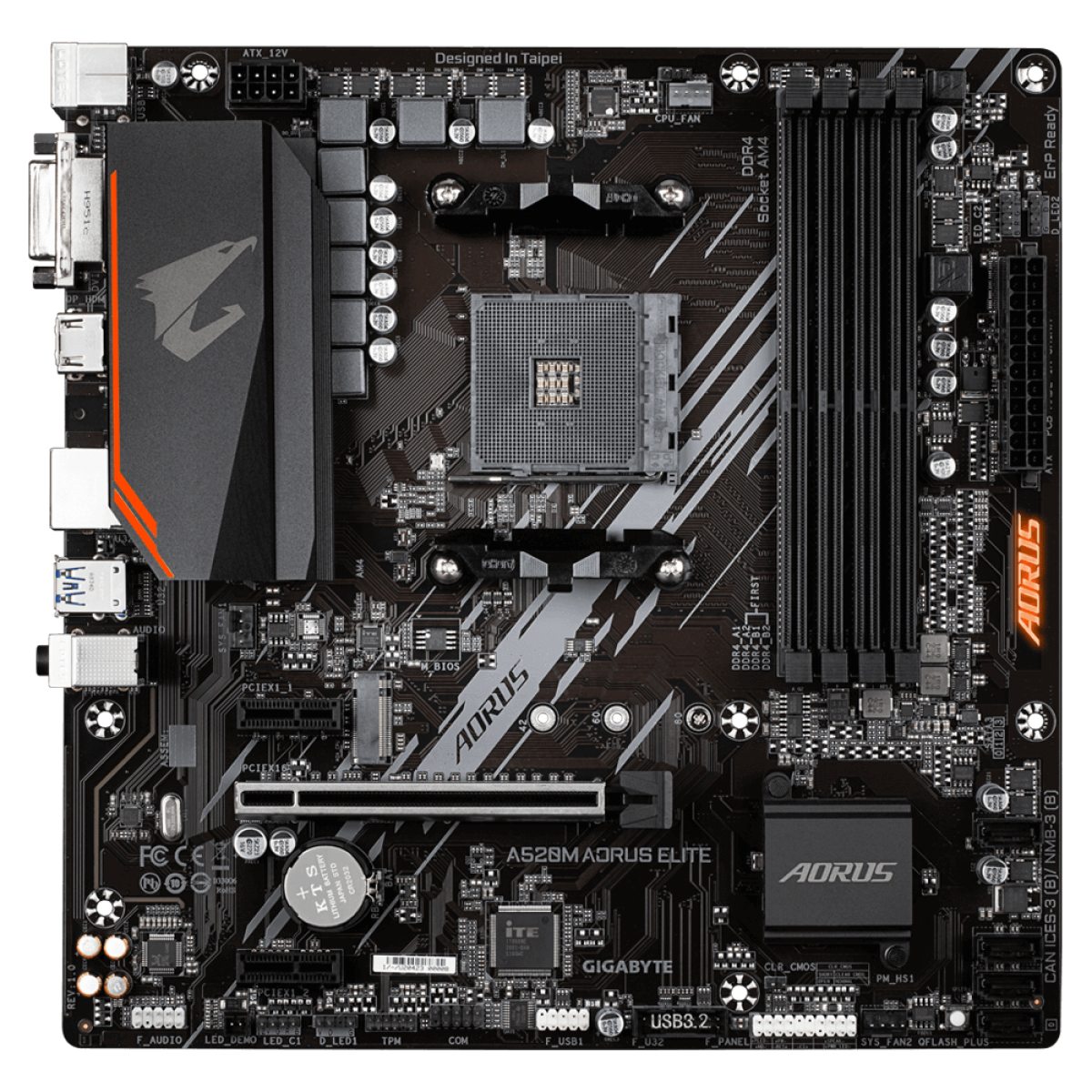 Placa Mãe Gigabyte A520M AORUS Elite, Chipset A520, AMD AM4, mATX, DDR4