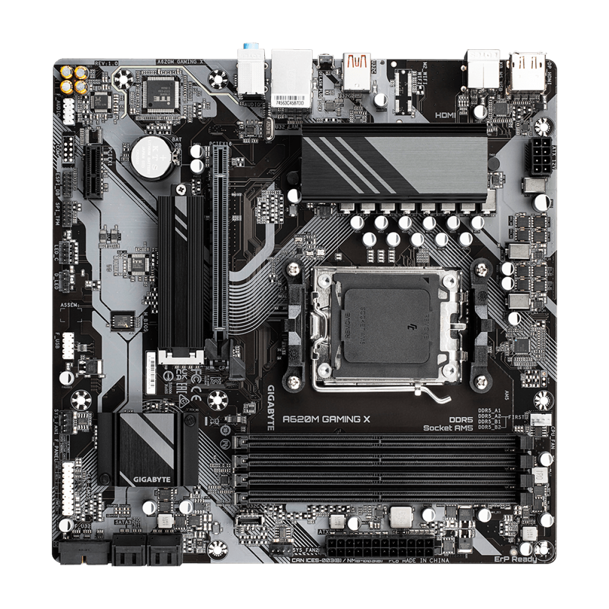 Placa Mãe Gigabyte A620M Gaming X, Chipset A620, AMD AM5, M-ATX, DDR5