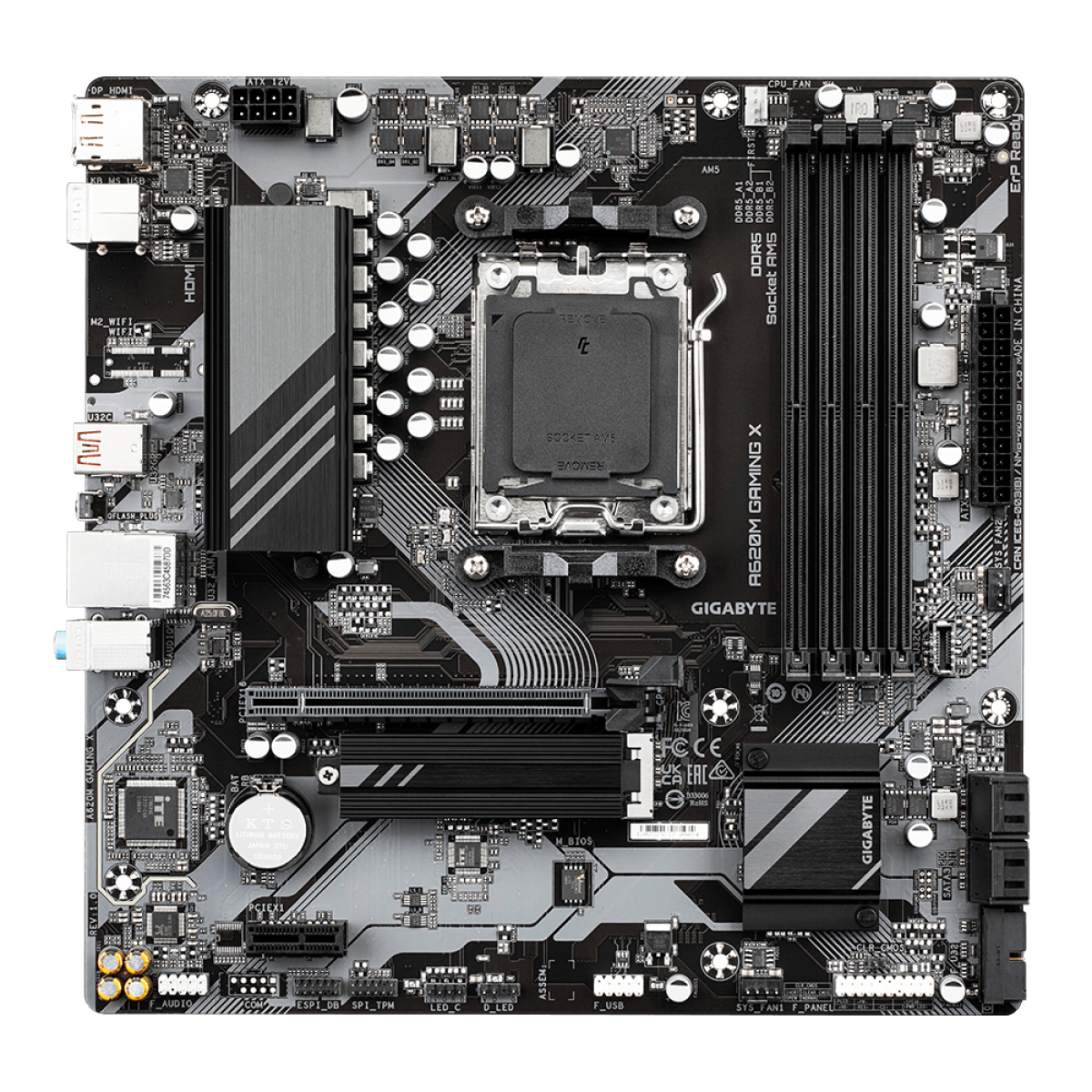 Placa Mãe Gigabyte A620M Gaming X, Chipset A620, AMD AM5, M-ATX, DDR5