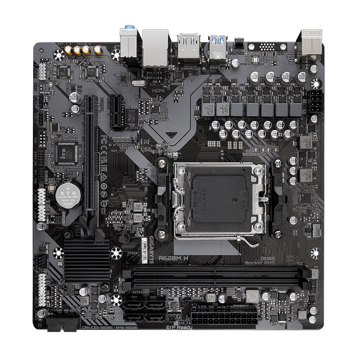 Placa Mãe Gigabyte A620M H, Chipset A620, AMD AM5, MATX, DDR5