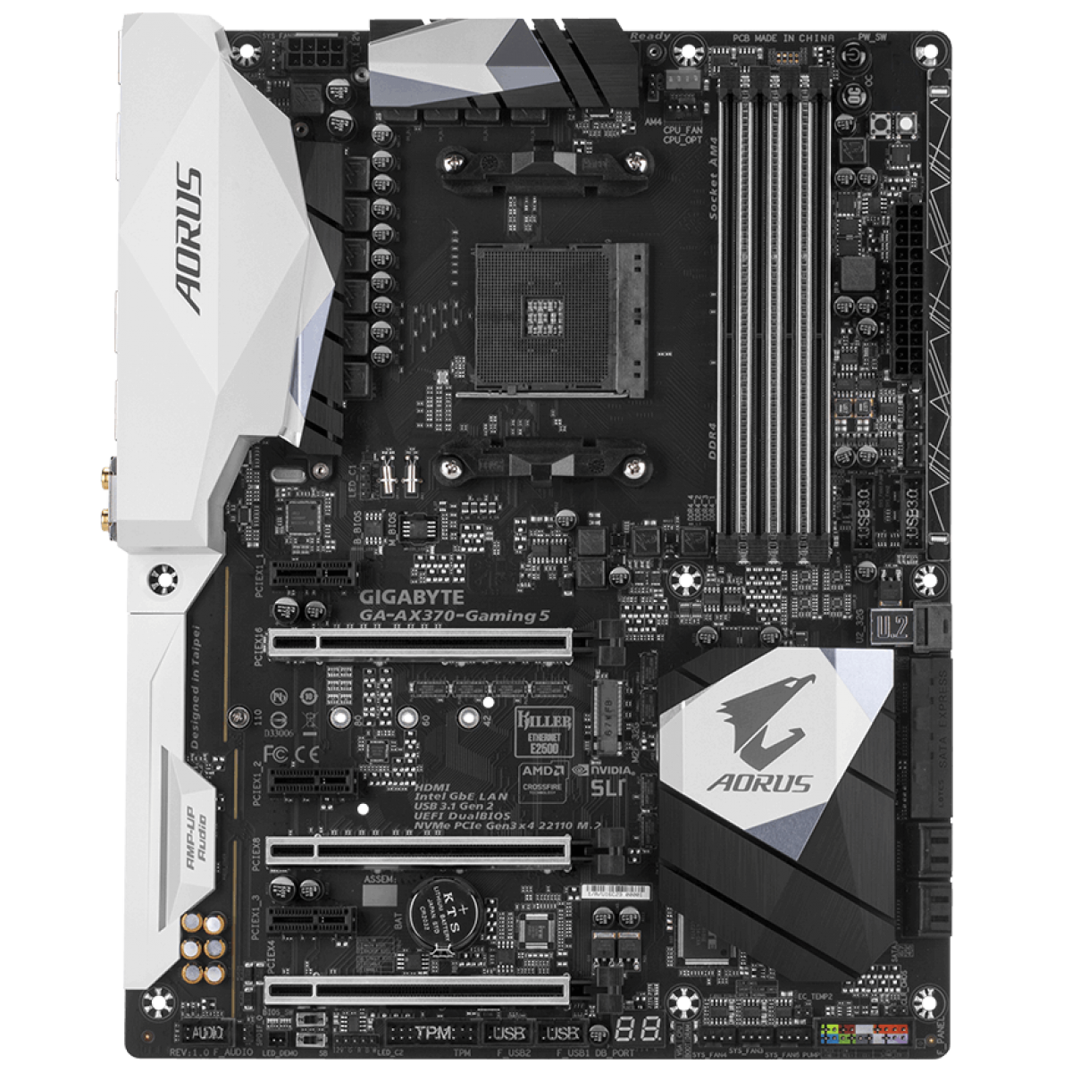 Placa Mãe Gigabyte AORUS GA-AX370-GAMING 5, Chipset X370, AMD AM4, ATX, DDR4