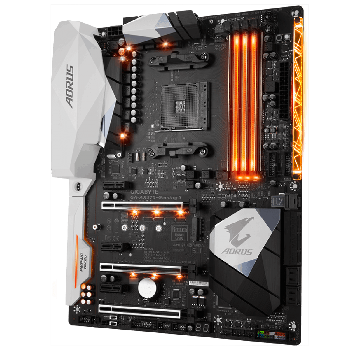 Placa Mãe Gigabyte AORUS GA-AX370-GAMING 5, Chipset X370, AMD AM4, ATX, DDR4