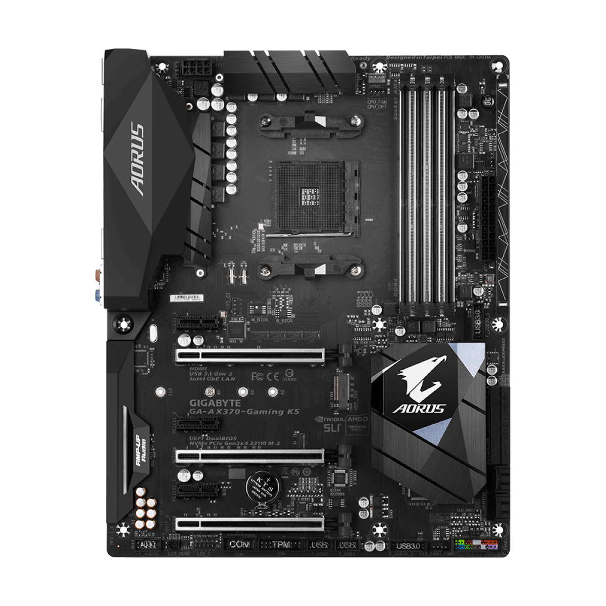 Placa Mãe Gigabyte AORUS GA-AX370-Gaming K5, Chipset X370, AMD AM4, ATX, DDR4