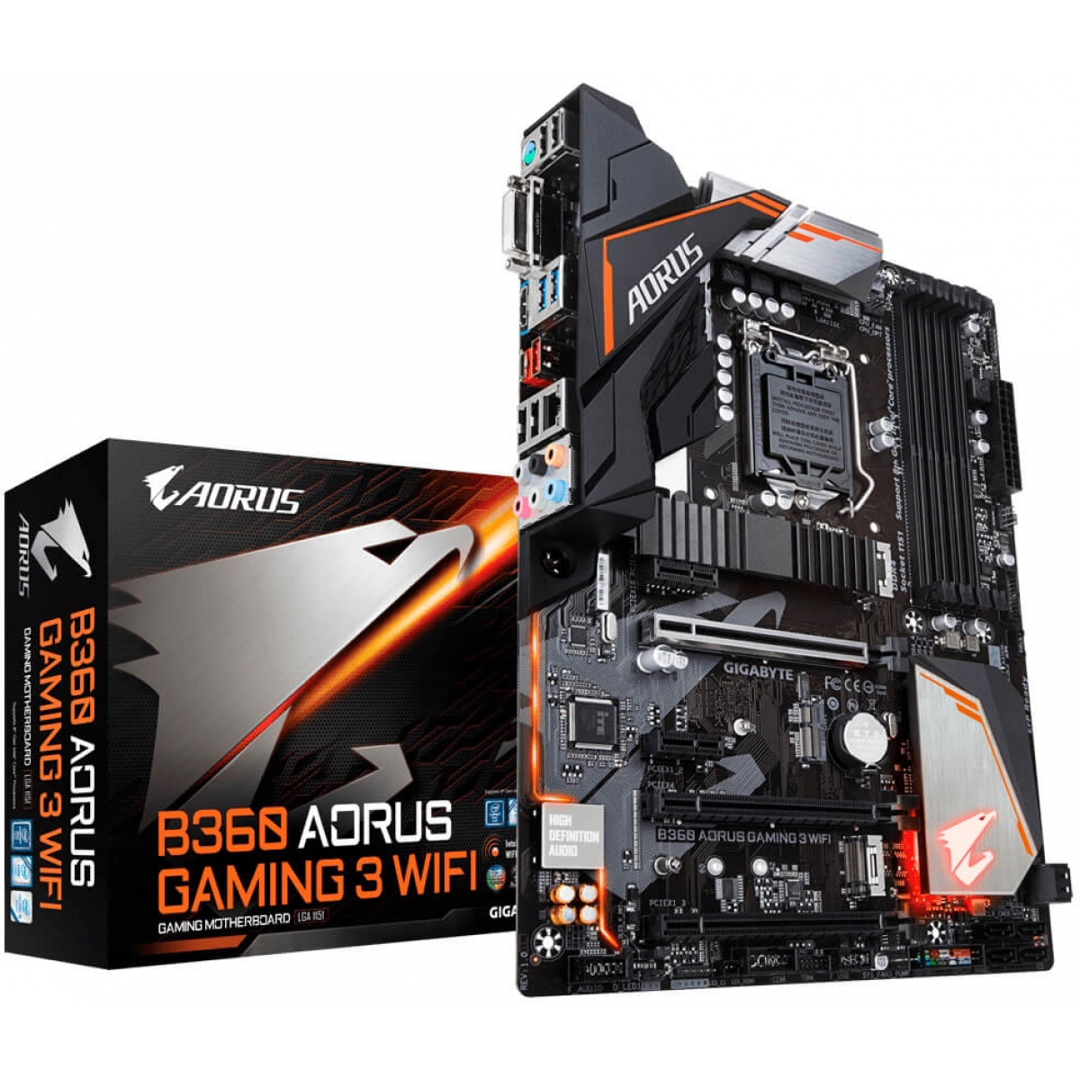 Placa Mãe Gigabyte B360 AORUS GAMING 3 WIFI, Chipset B360, Intel LGA 1151, ATX, DDR4