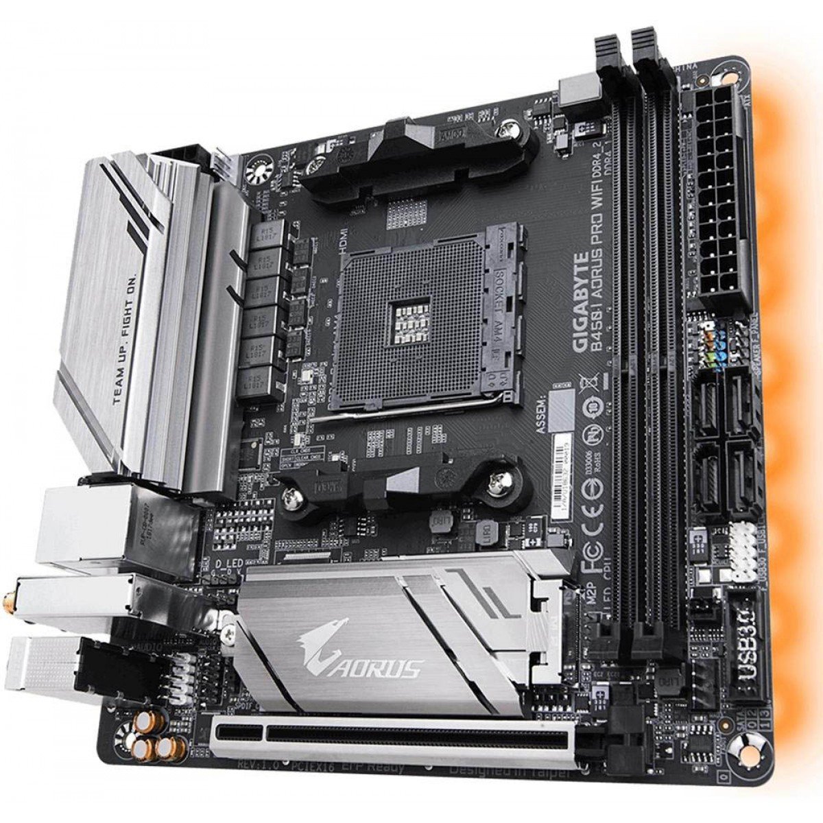 Placa Mãe Gigabyte B450 I Aorus Pro Wifi, Chipset B450, AMD AM4, Mini-ATX, DDR4