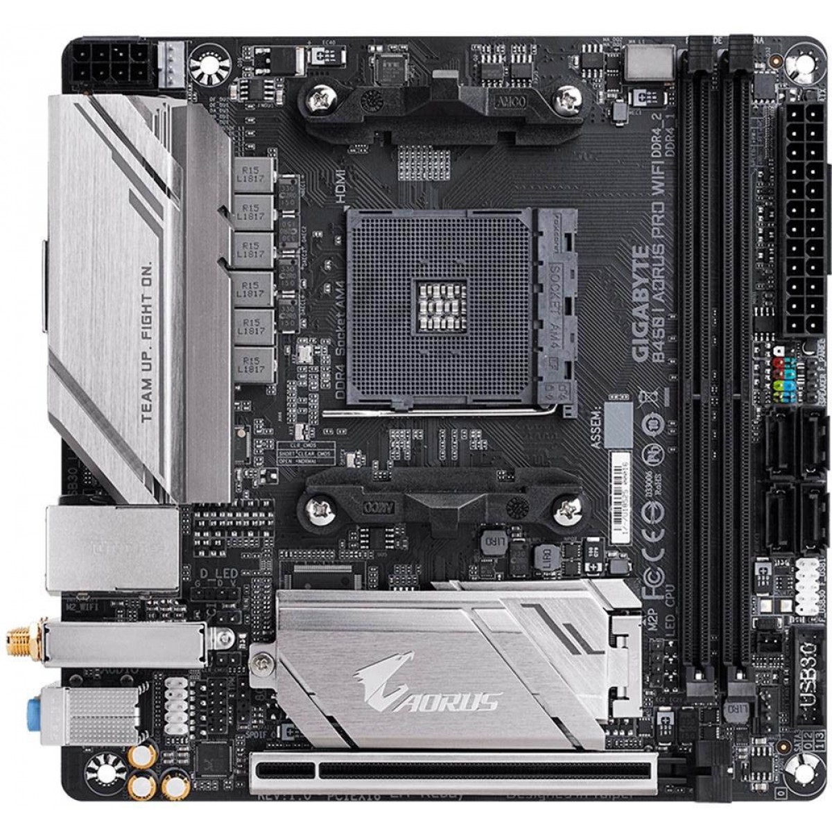 Placa Mãe Gigabyte B450 I Aorus Pro Wifi, Chipset B450, AMD AM4, Mini-ATX, DDR4
