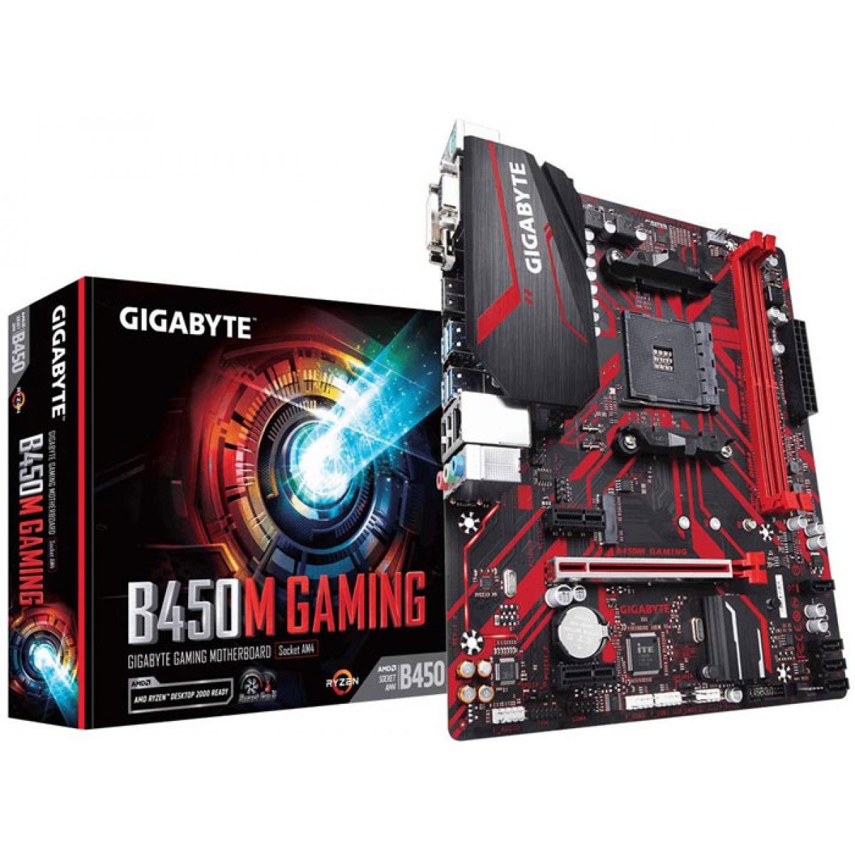 Placa Mãe Gigabyte B450M Gaming, Chipset B450, AMD AM4, mATX, DDR4 - Open Box