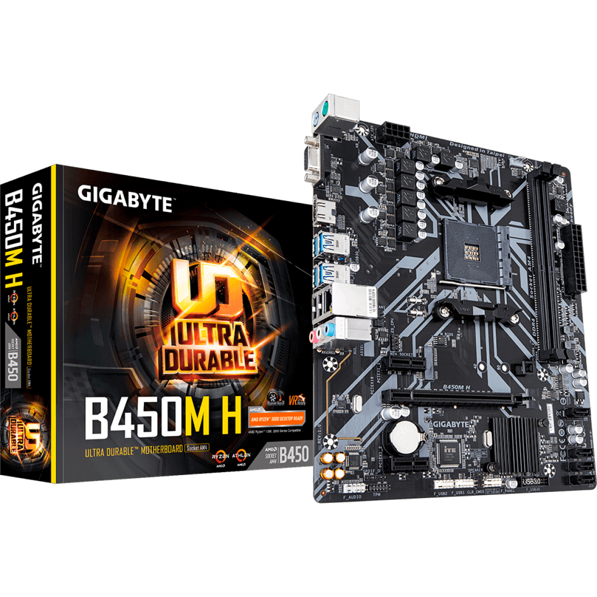 Placa Mãe Gigabyte B450M H, Chipset B450, AMD AM4, mATX, DDR4