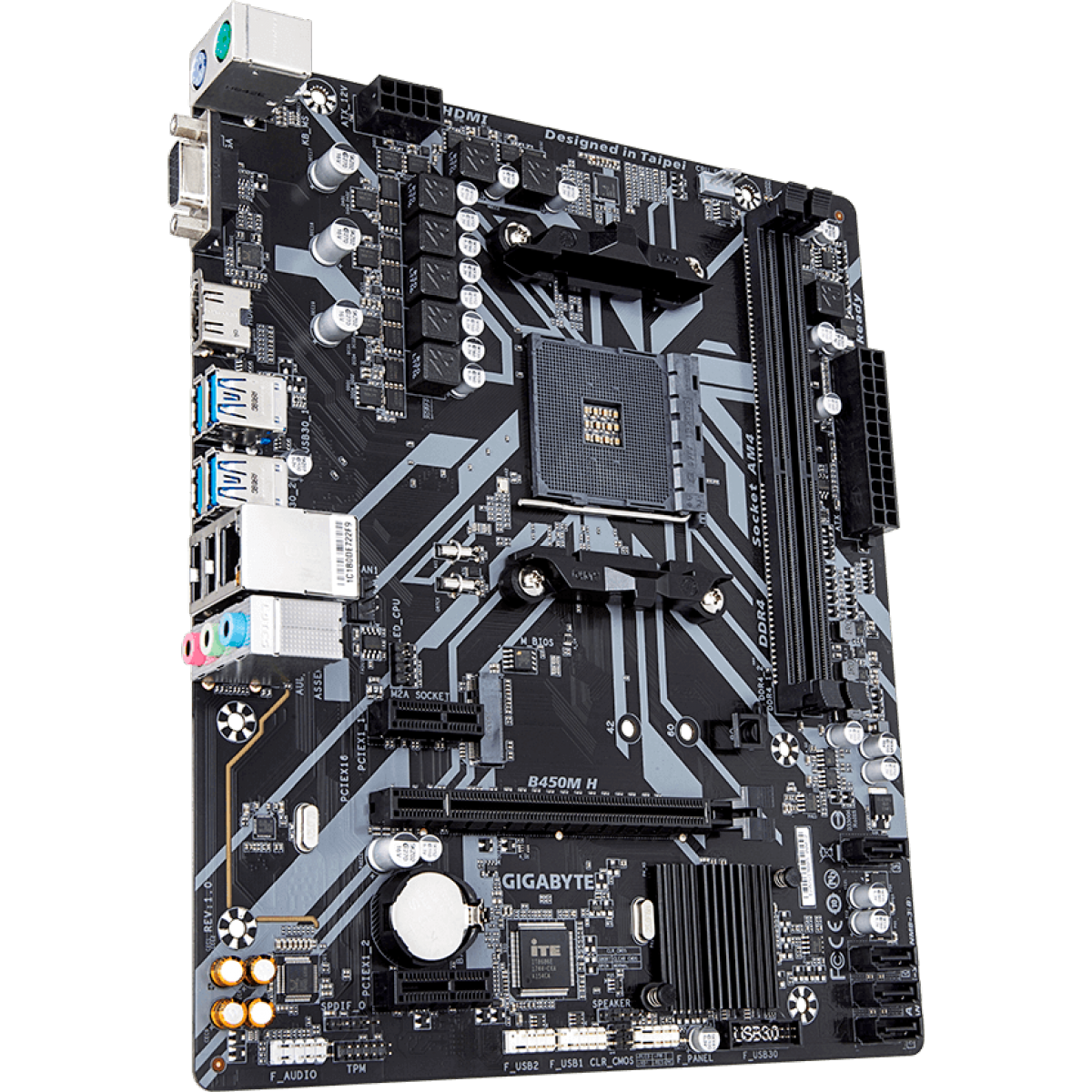 Placa Mãe Gigabyte B450M H, Chipset B450, AMD AM4, mATX, DDR4