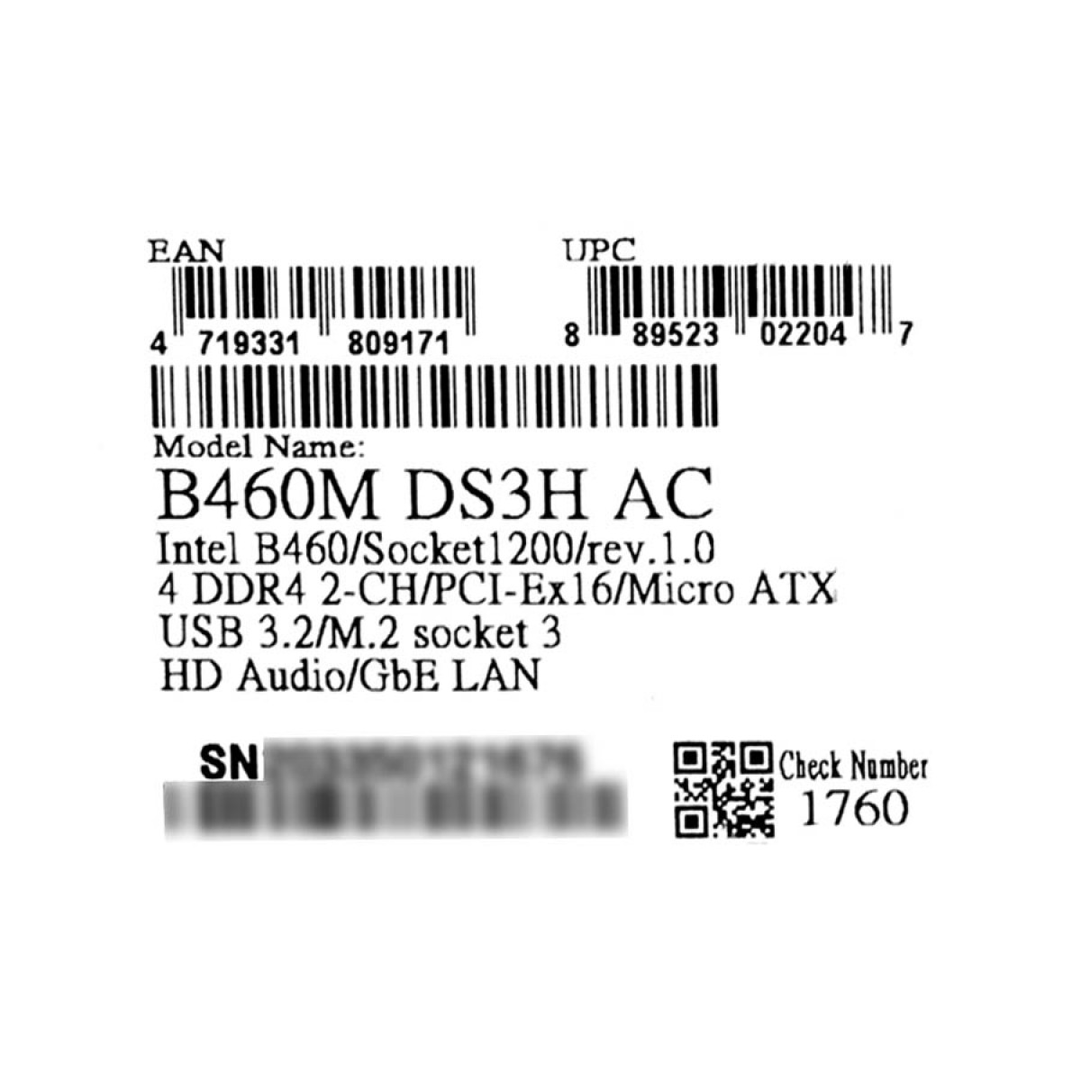 Placa Mãe Gigabyte B460M DS3H AC, Chipset B460, Intel LGA 1200, Wi-Fi, mATX, DDR4