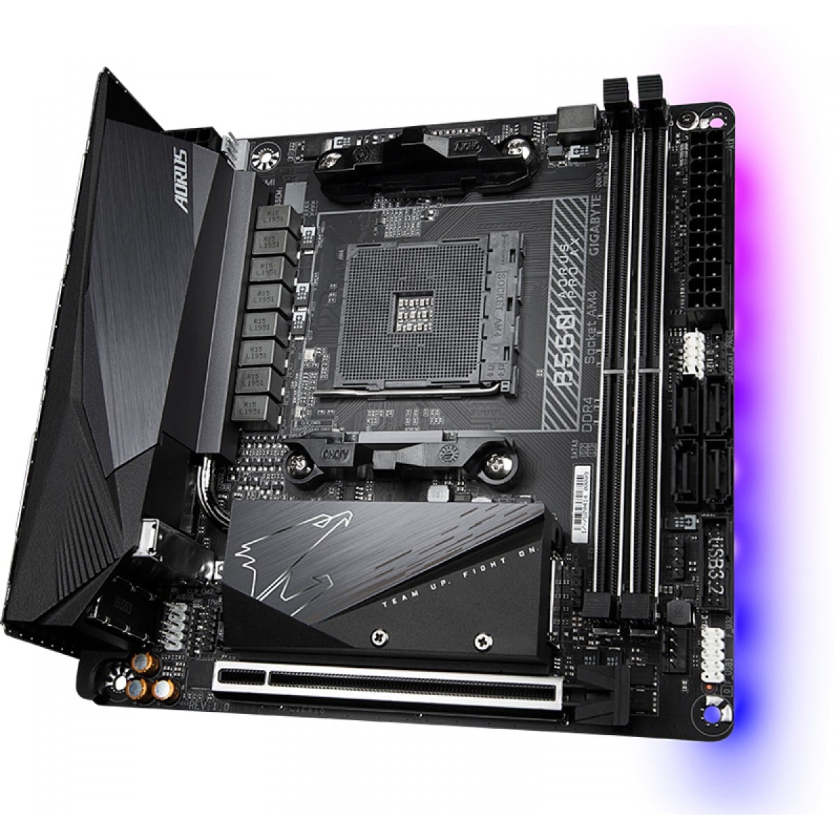 Placa Mãe Gigabyte B550I Aorus Pro Ax, Chipset B550, AMD AM4, Mini-ITX, DDR4