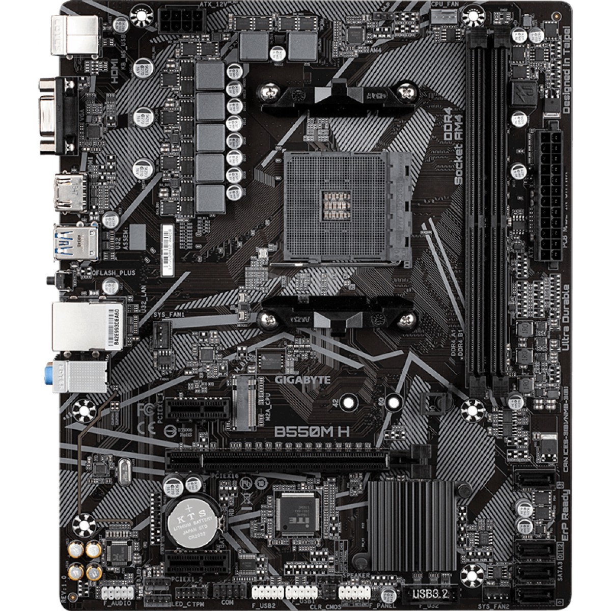 Placa Mãe Gigabyte B550M H, Chipset B550, AMD AM4, mATX, DDR4
