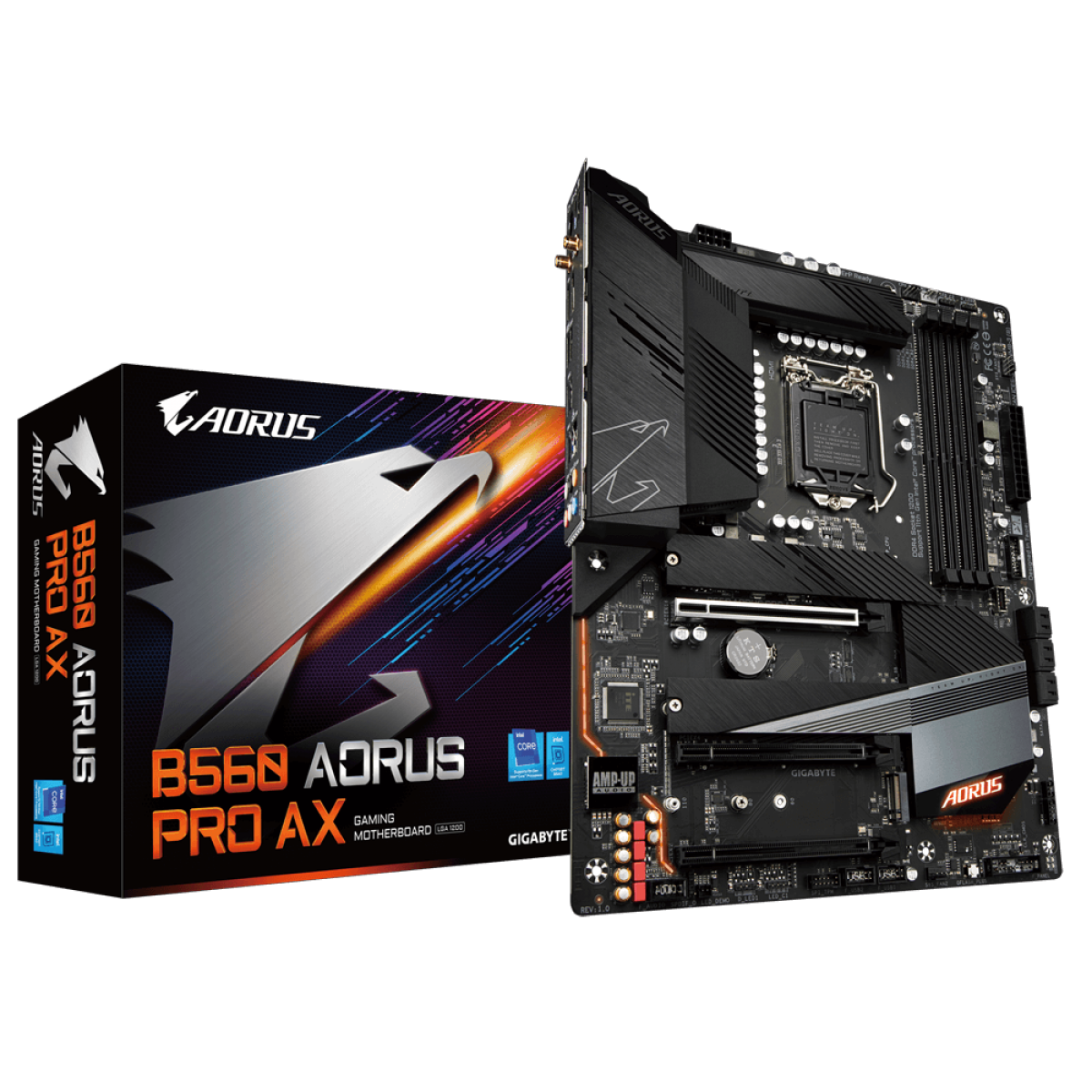 Placa Mãe Gigabyte B560 Aorus Pro AX, Chipset B560, Intel LGA 1200, ATX, DDR4, 9MB56PROW-00-10