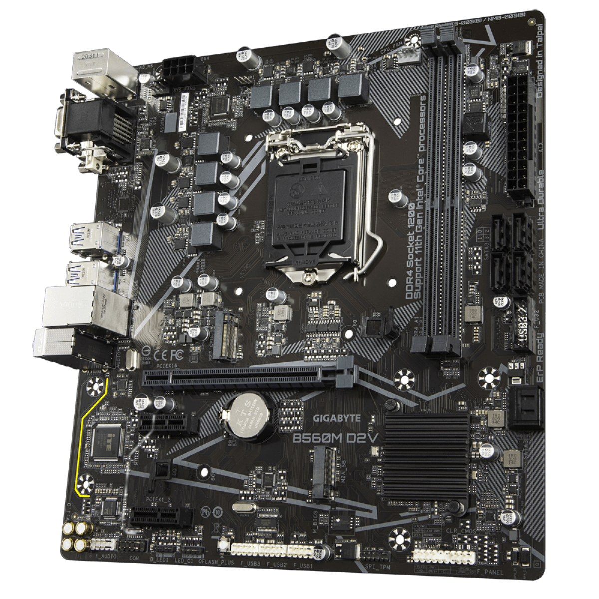Placa Mãe Gigabyte B560M D2V, Chipset B560, LGA 1200, mATX, DDR4