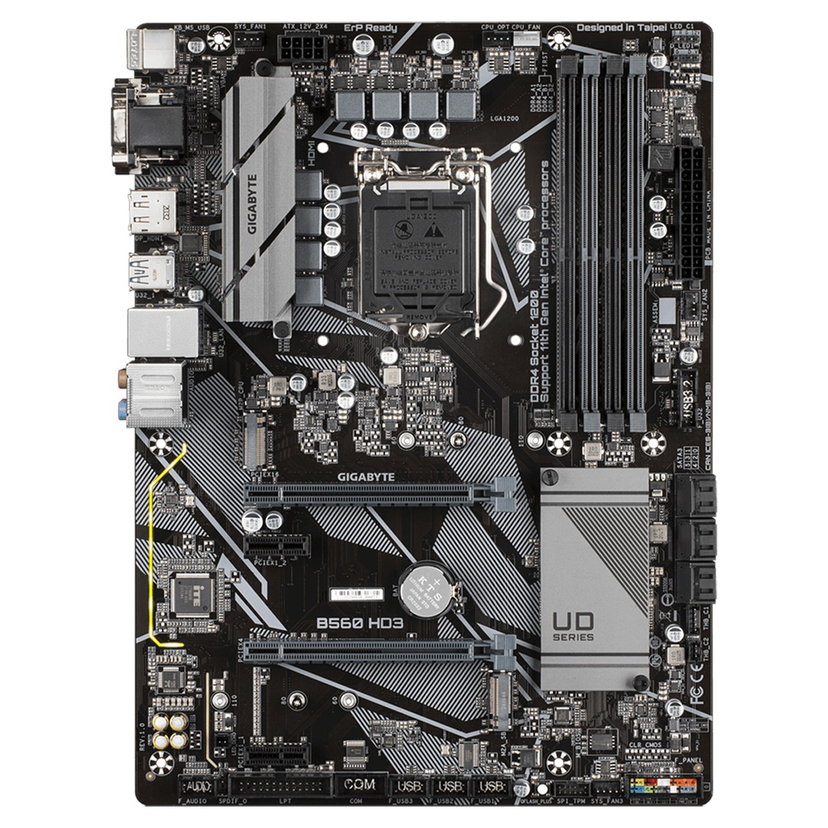 Placa Mãe Gigabyte B560 HD3, Chipset B560, LGA 1200, ATX, DDR4, GA-B560-HD3
