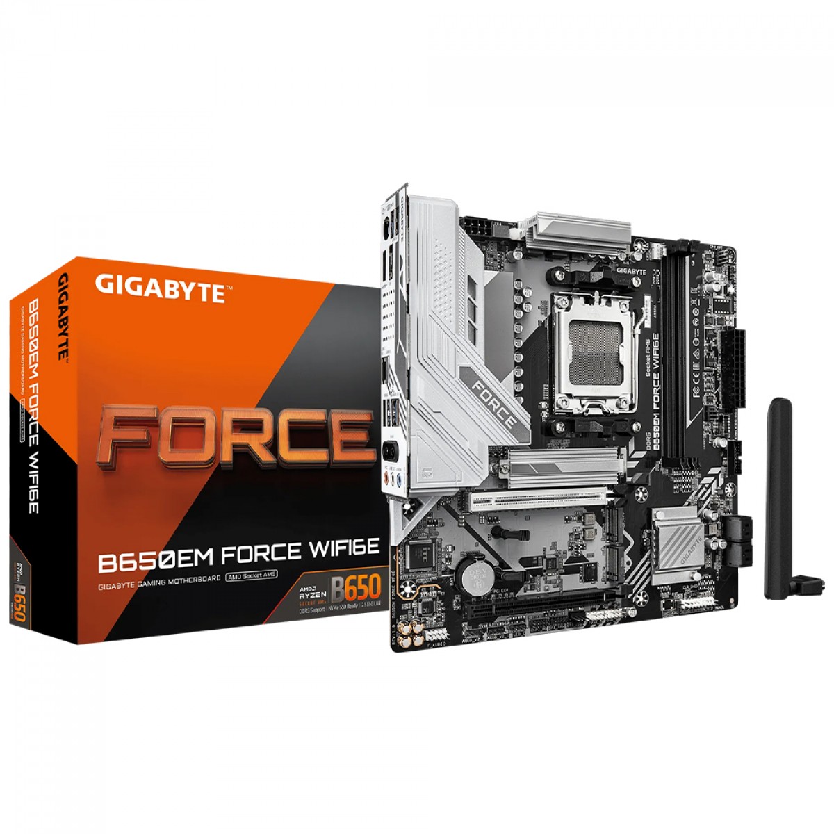 Placa Mãe Gigabyte B650EM Force WIFI6E, Chipset B650, AMD AM5, mATX, DDR5 - Open Box