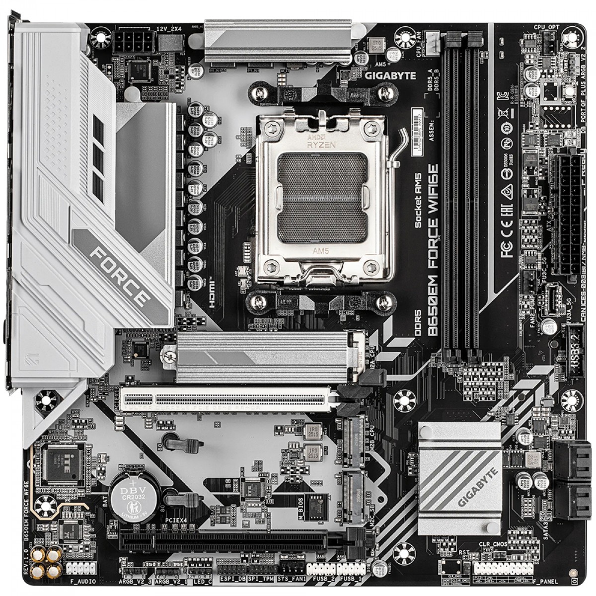 Placa Mãe Gigabyte B650EM Force WIFI6E, Chipset B650, AMD AM5, mATX, DDR5 - Open Box