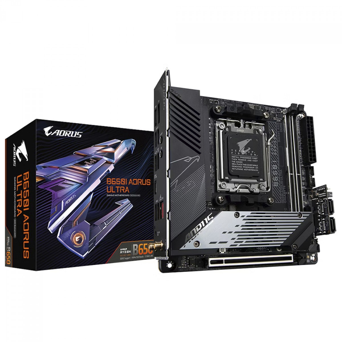 Placa Mãe Gigabyte B650i Aorus Ultra, Chipset B650, AMD AM5, Mini-ITX, WiFi, DDR5