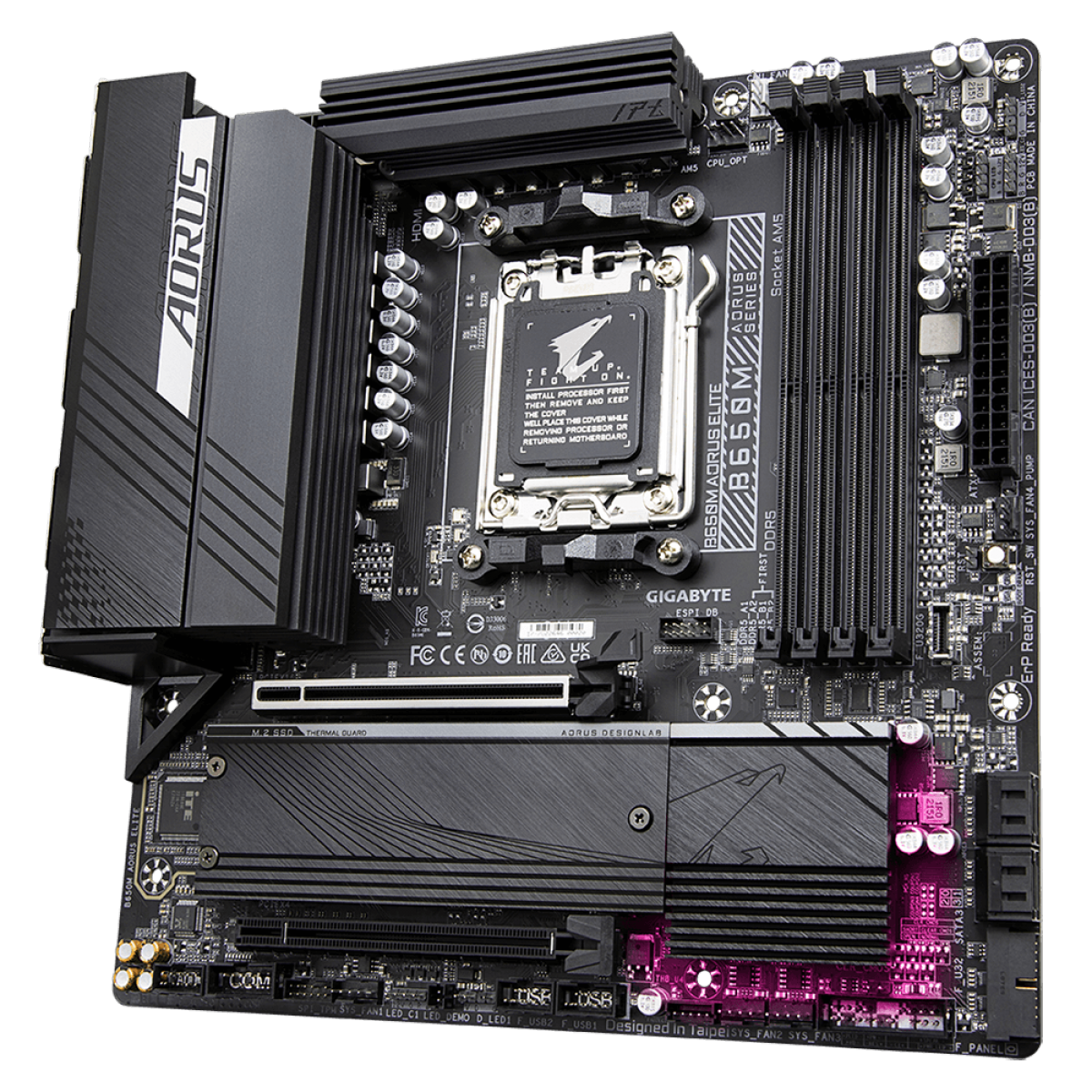 Placa Mãe Gigabyte B650M Aorus Elite, Chipset B650, AMD AM5, mATX, DDR5