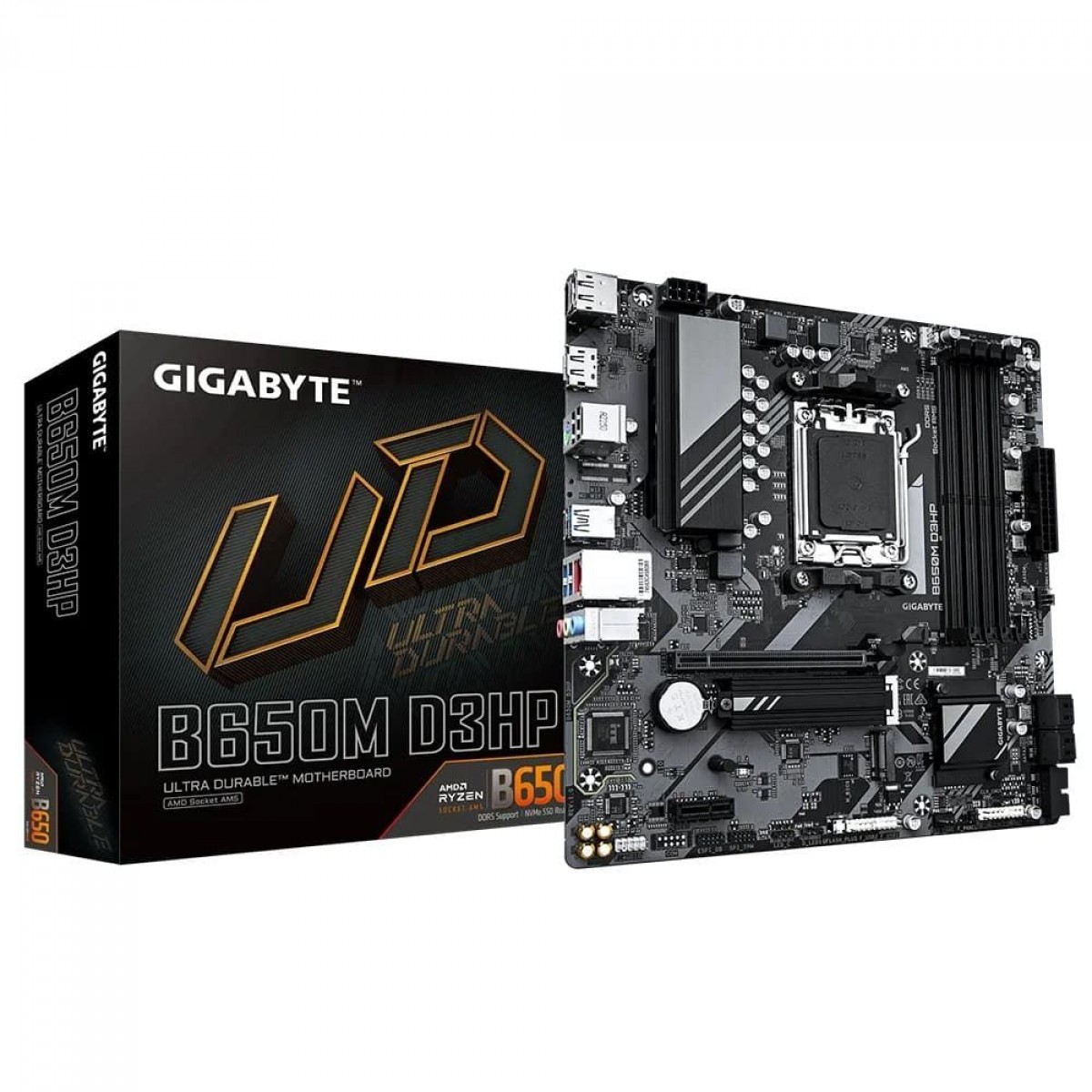 Placa Mãe Gigabyte B650M D3HP, Chipset B650, AMD AM5, MATX, DDR5 - OPEN BOX