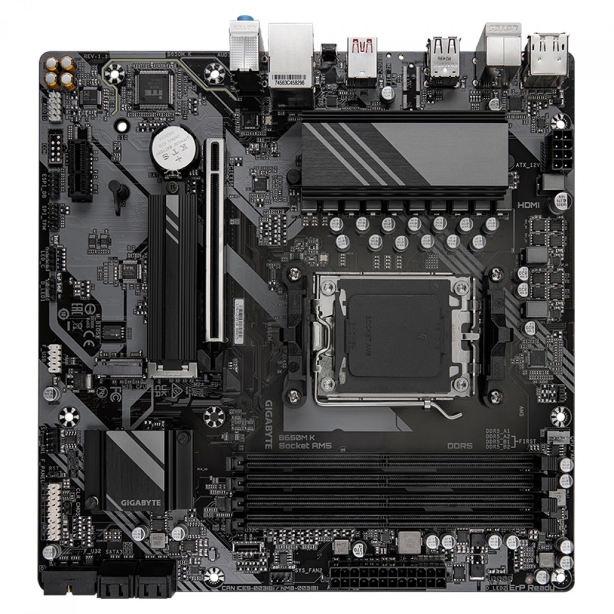 Placa Mãe Gigabyte B650M K 1.1, Chipset B650, AMD AM5, MATX, DDR5 - OPEN BOX