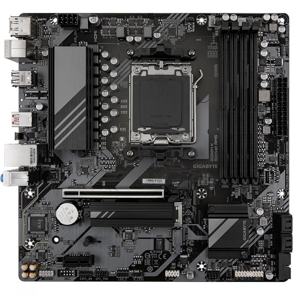 Placa Mãe Gigabyte B650M K 1.1, Chipset B650, AMD AM5, MATX, DDR5 - OPEN BOX