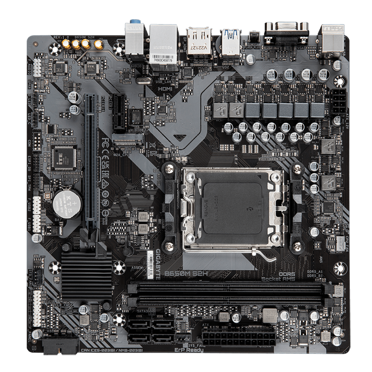 Placa Mãe Gigabyte B650M S2H, Chipset B650, AMD AM5, MATX, DDR5