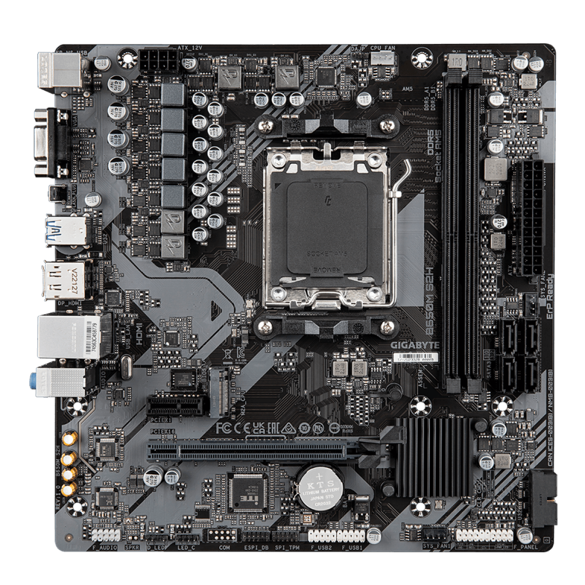 Placa Mãe Gigabyte B650M S2H, Chipset B650, AMD AM5, MATX, DDR5
